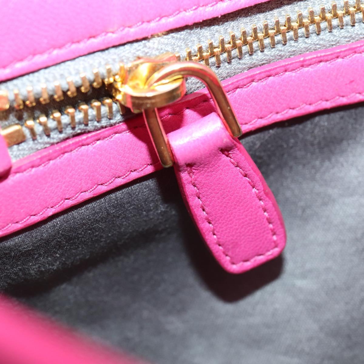 Miu Miu Matelasse Chain Shoulder Bag Leather 2way Pink Gold Auth ka2027V