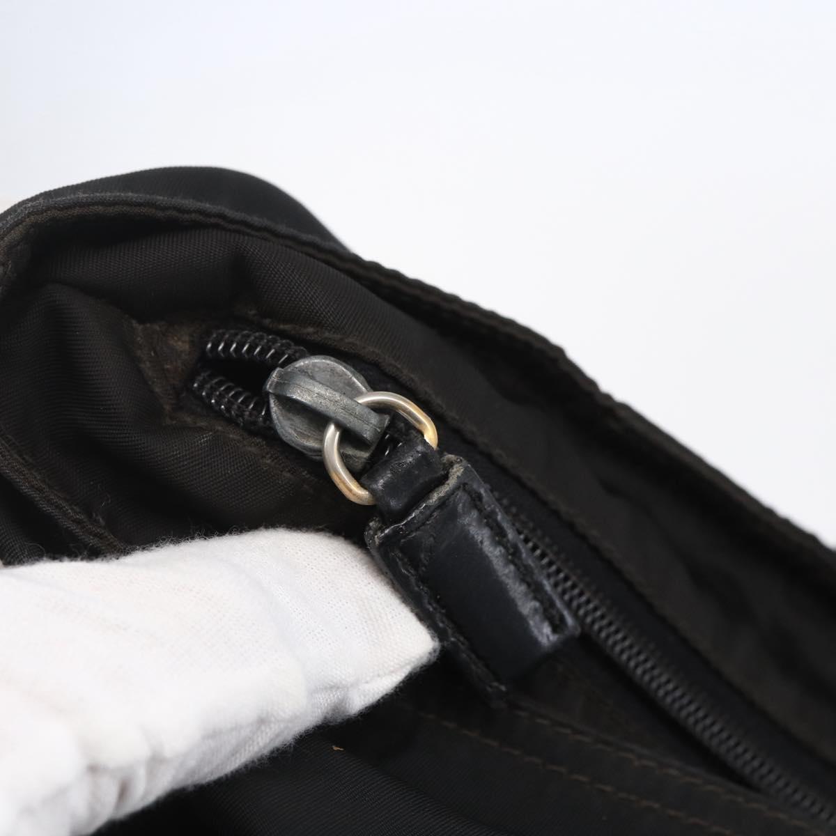PRADA Shoulder Bag Nylon Black Silver Auth ka203