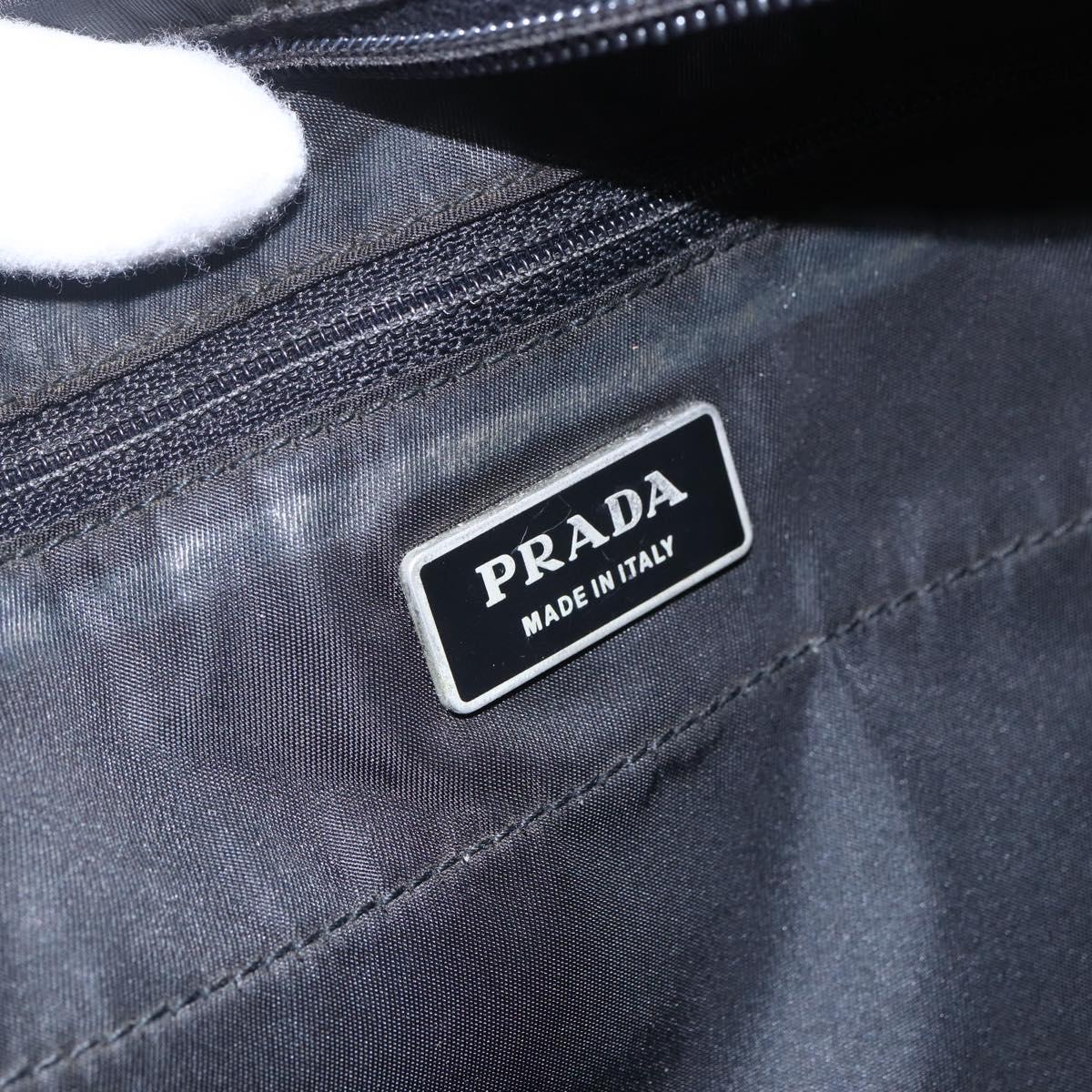 PRADA Shoulder Bag Nylon Black Silver Auth ka203