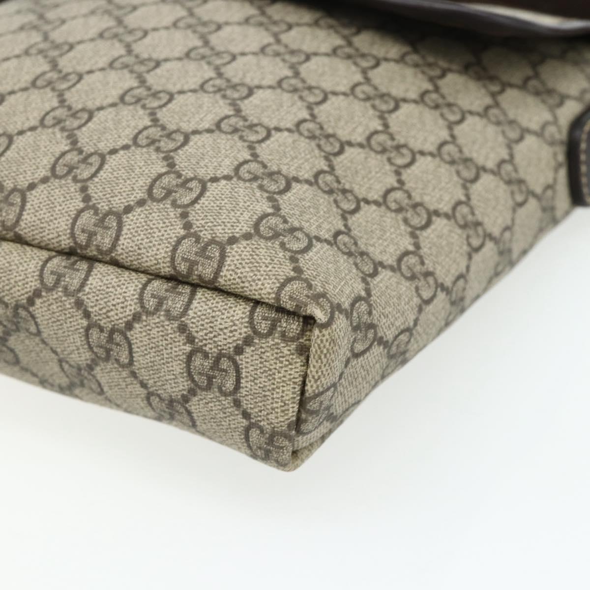 GUCCI GG Supreme Shoulder Bag PVC Beige Gold 223666 Auth ka2033