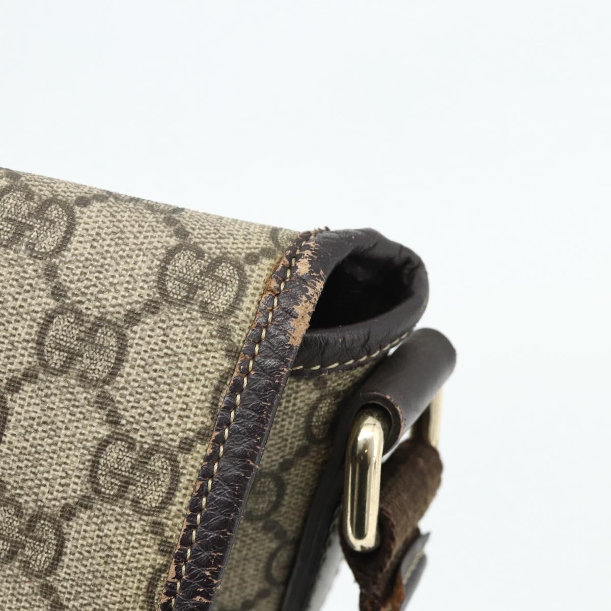 GUCCI GG Supreme Shoulder Bag PVC Beige Gold 223666 Auth ka2033