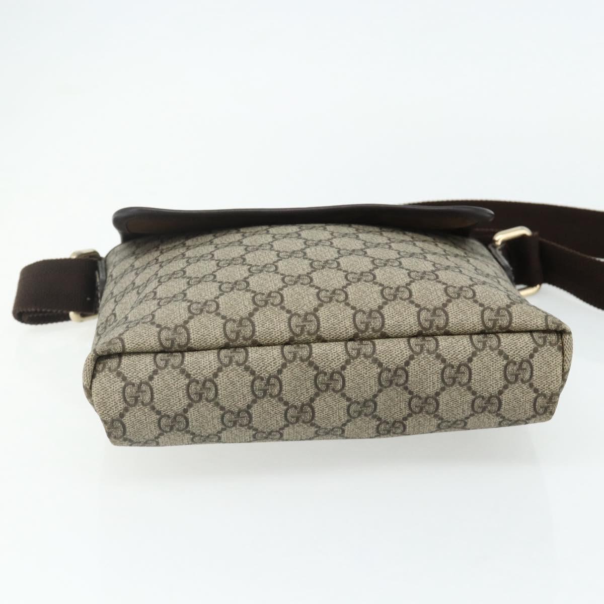 GUCCI GG Supreme Shoulder Bag PVC Beige Gold 223666 Auth ka2033