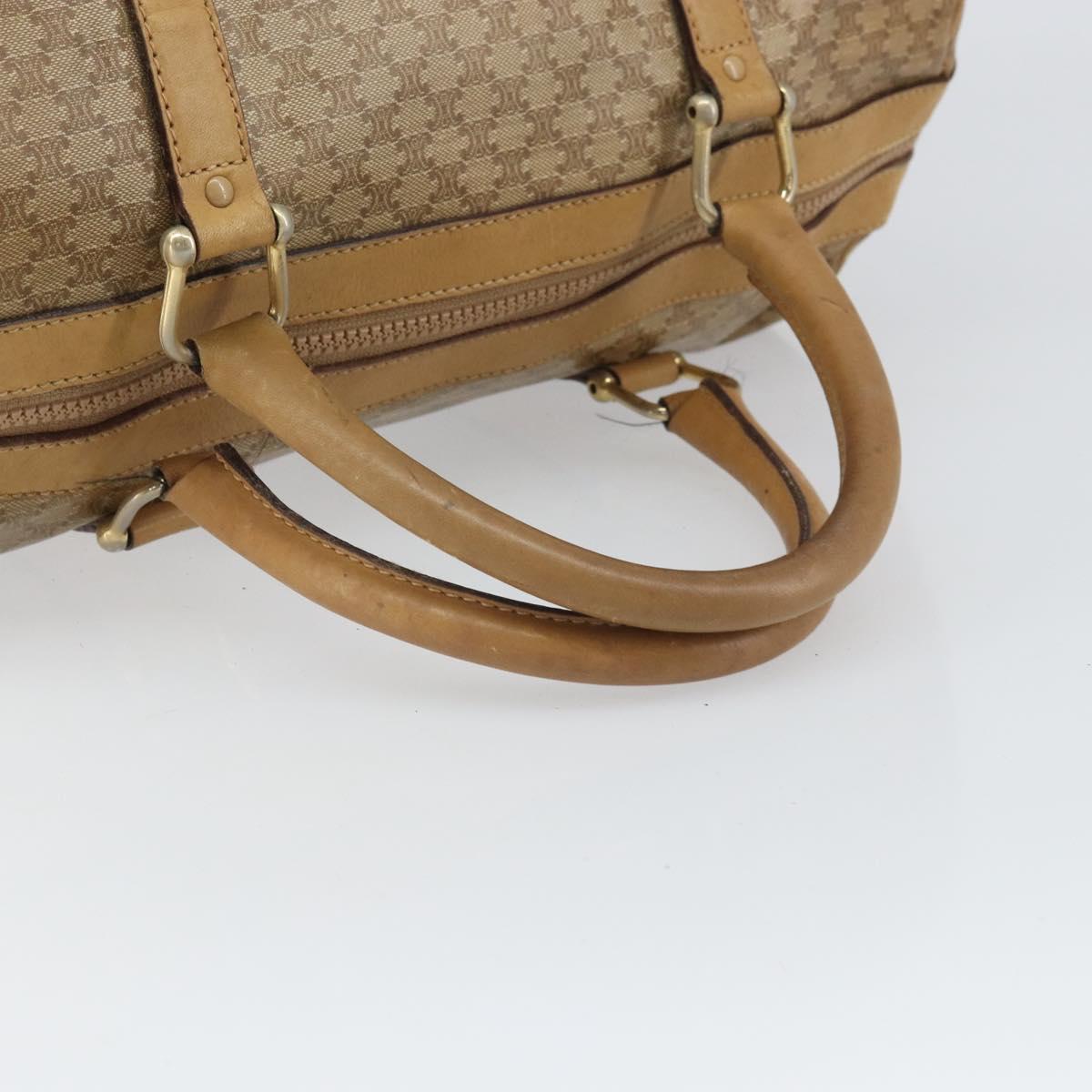 CELINE Macadam Canvas Hand Bag PVC Beige Silver Auth ka2034