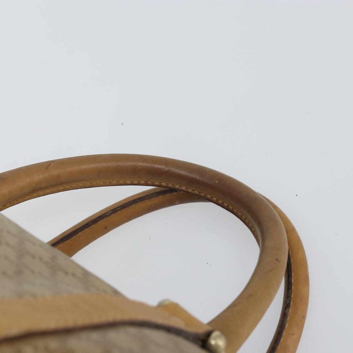 CELINE Macadam Canvas Hand Bag PVC Beige Silver Auth ka2034