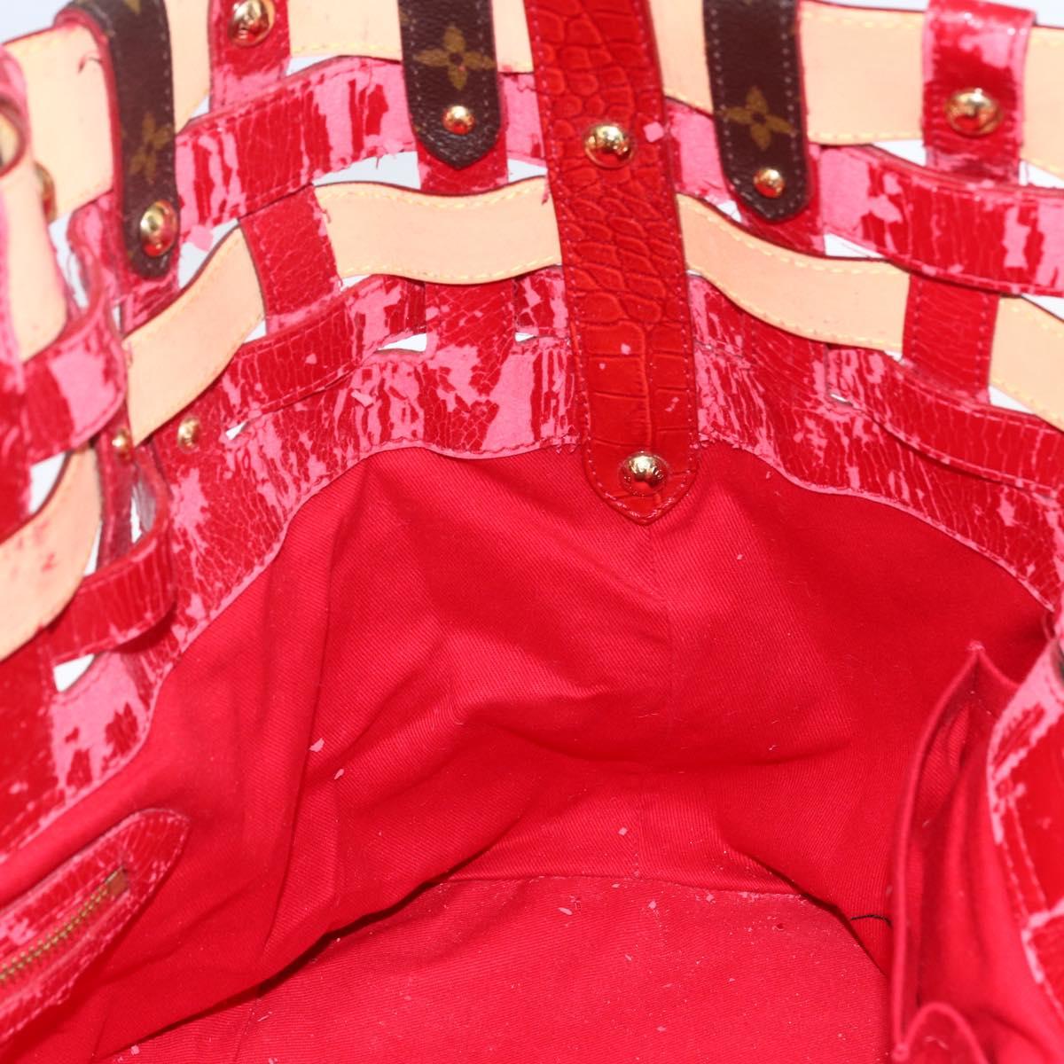 LOUIS VUITTON Monogram Ruby Sarina MM Tote Bag Red M95611 LV Auth ka2035
