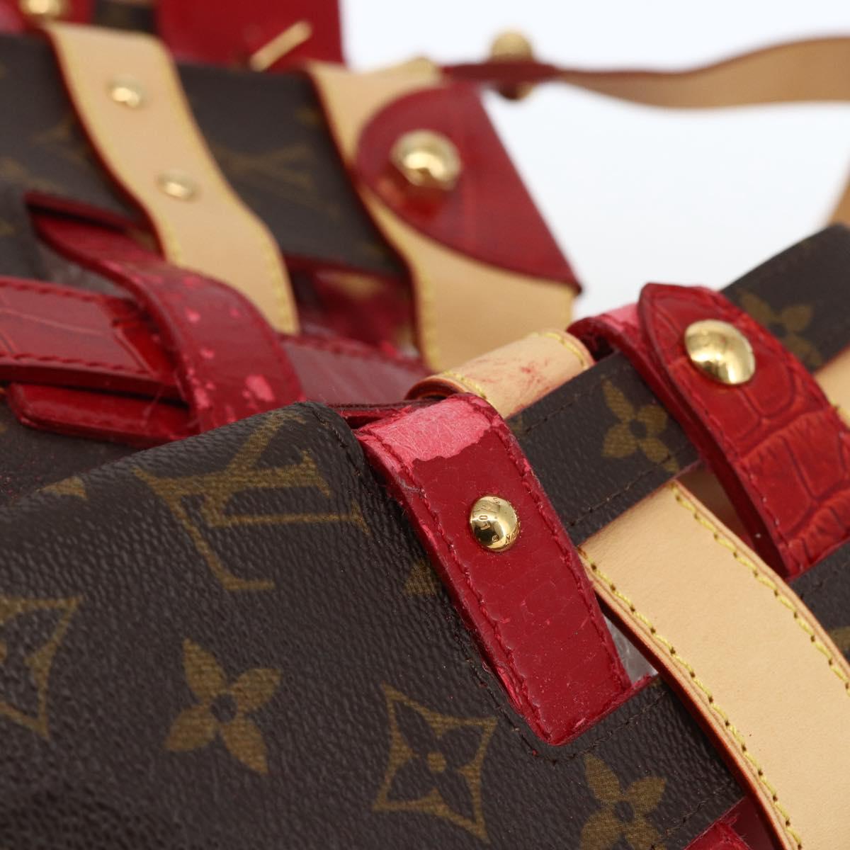 LOUIS VUITTON Monogram Ruby Sarina MM Tote Bag Red M95611 LV Auth ka2035