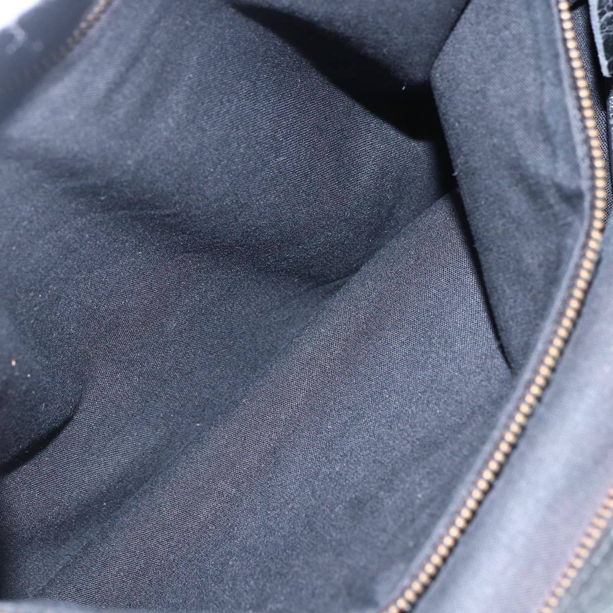 BALENCIAGA The Messenger Shoulder Bag Leather Black Auth ka2036