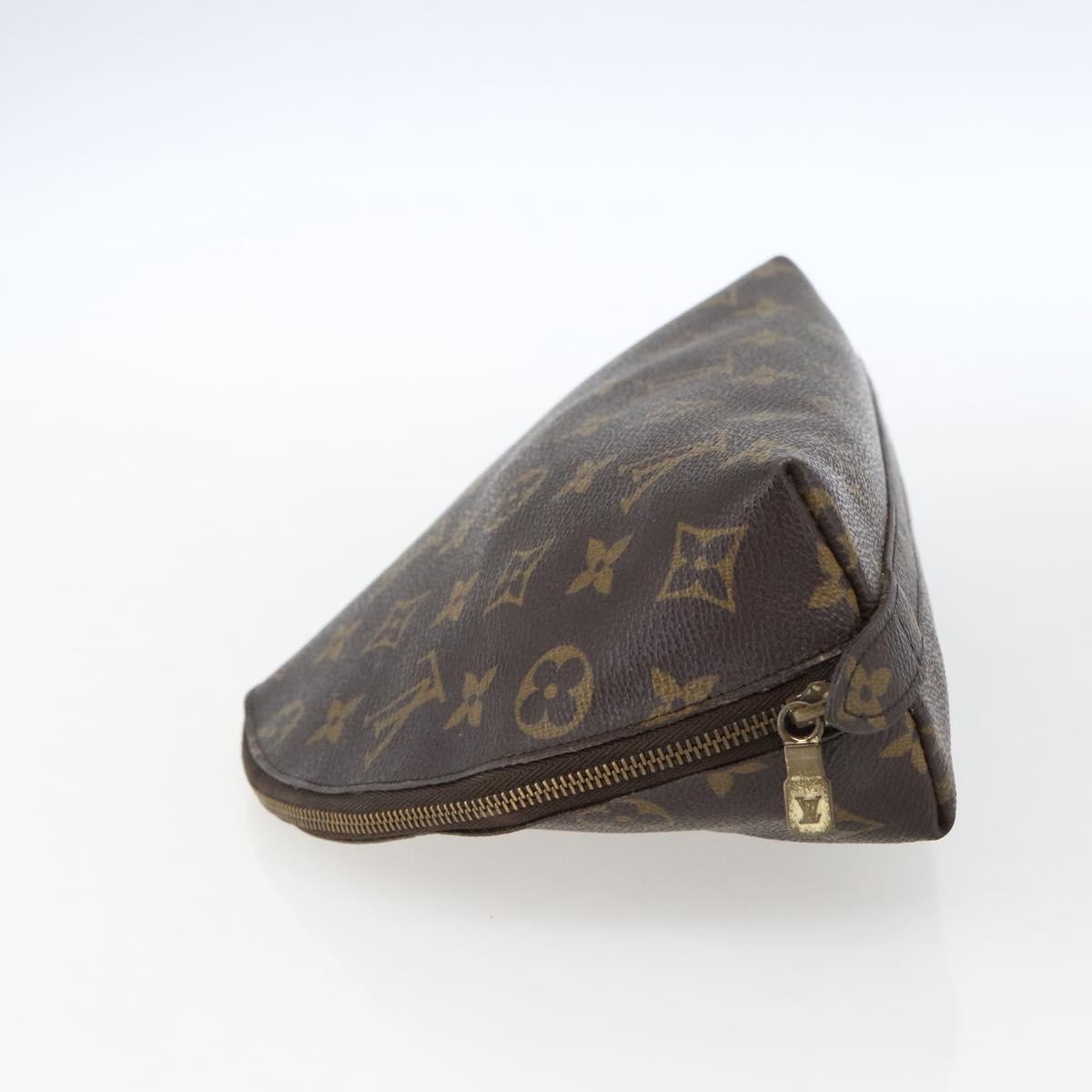 LOUIS VUITTON Monogram Trousse Demi Ronde Cosmetic Pouch M47520 LV Auth ka2037