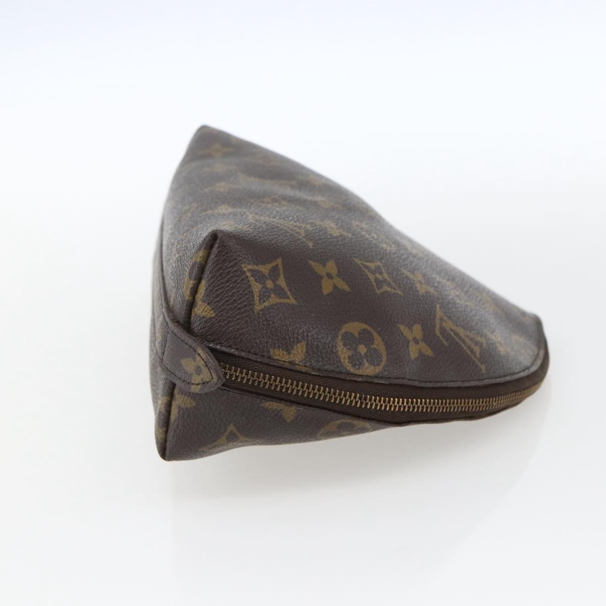 LOUIS VUITTON Monogram Trousse Demi Ronde Cosmetic Pouch M47520 LV Auth ka2037