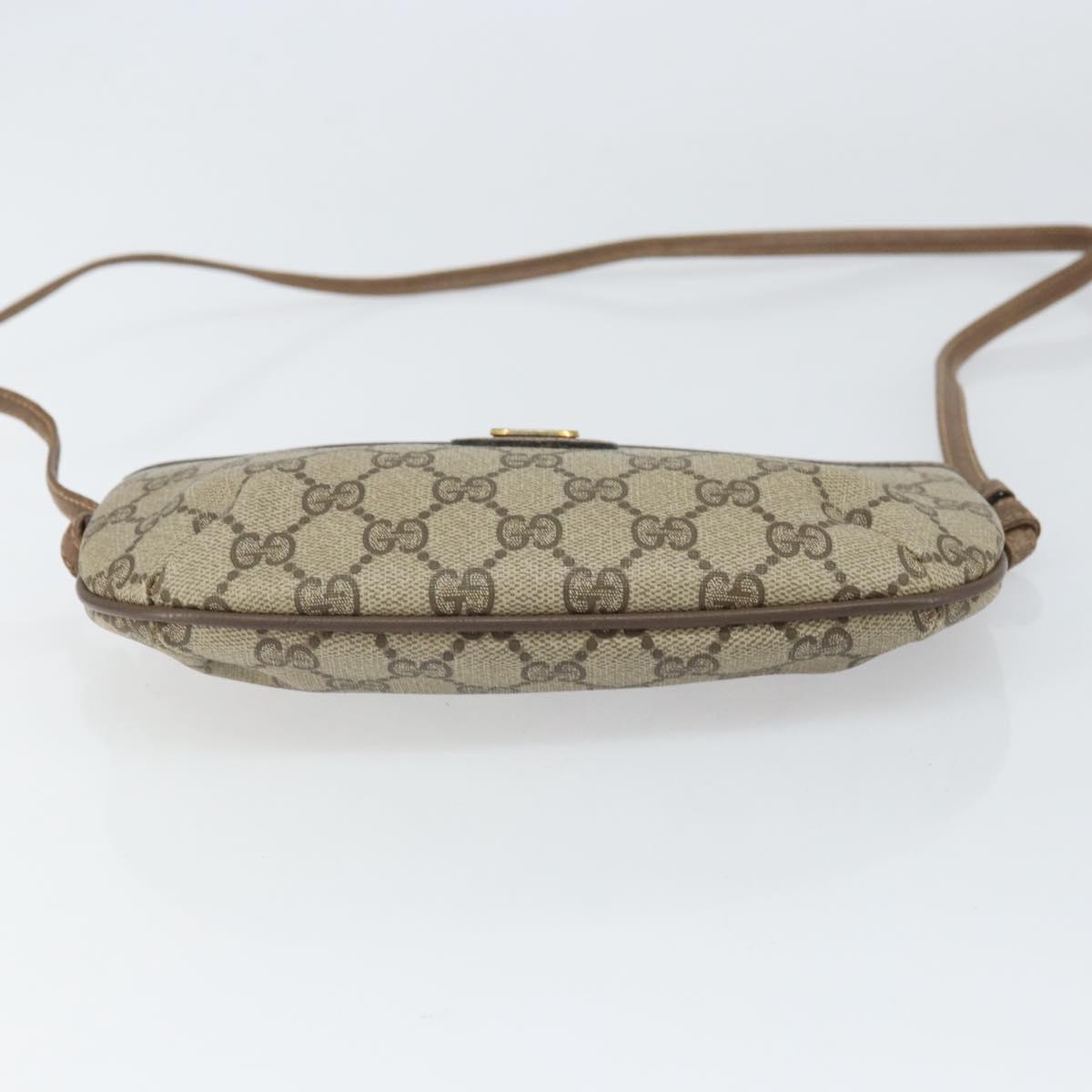 GUCCI GG Plus Supreme Shoulder Bag PVC Beige Gold 904 02 020 Auth ka2038