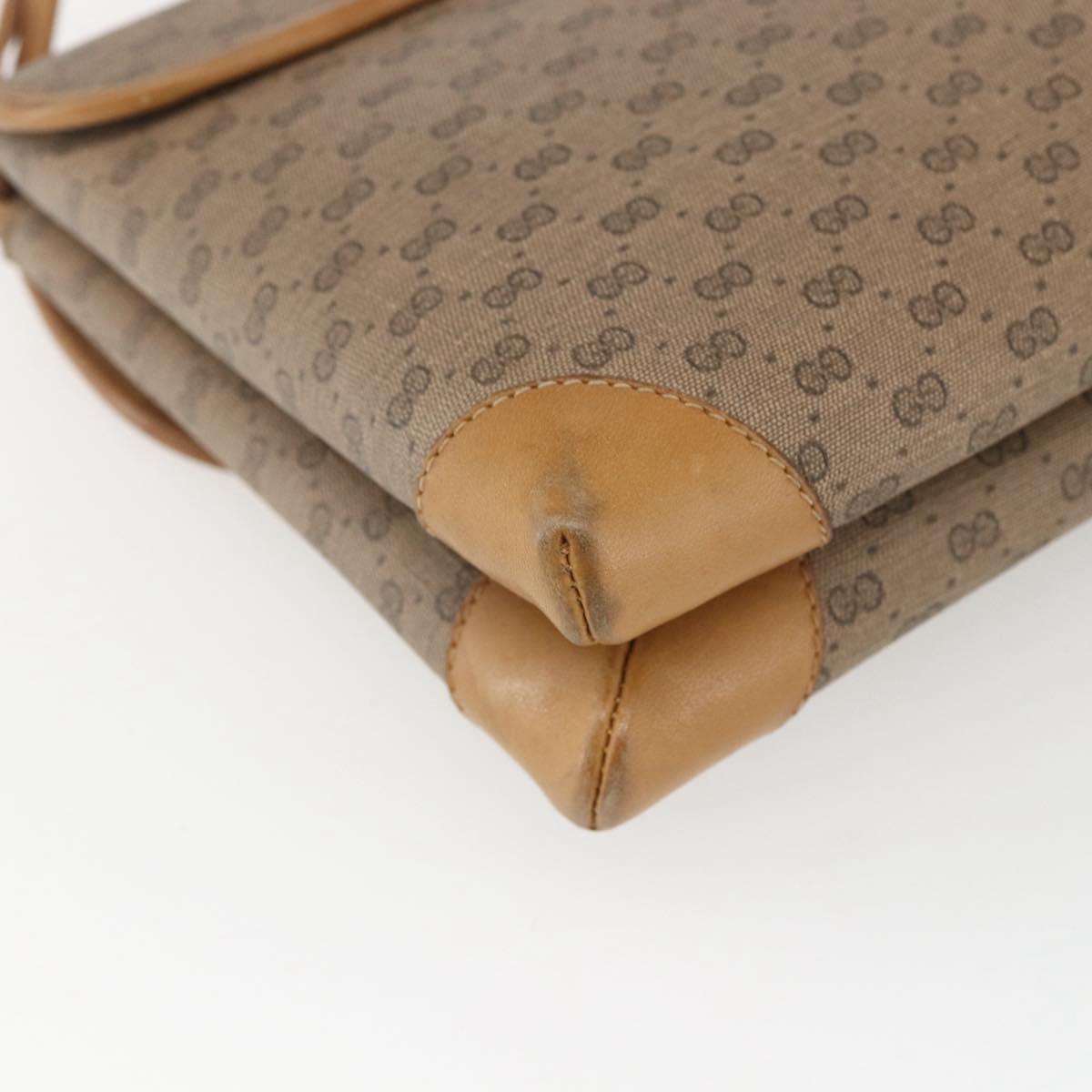 GUCCI Micro GG Supreme Shoulder Bag PVC Beige Gold 14 007 5548 Auth ka2039