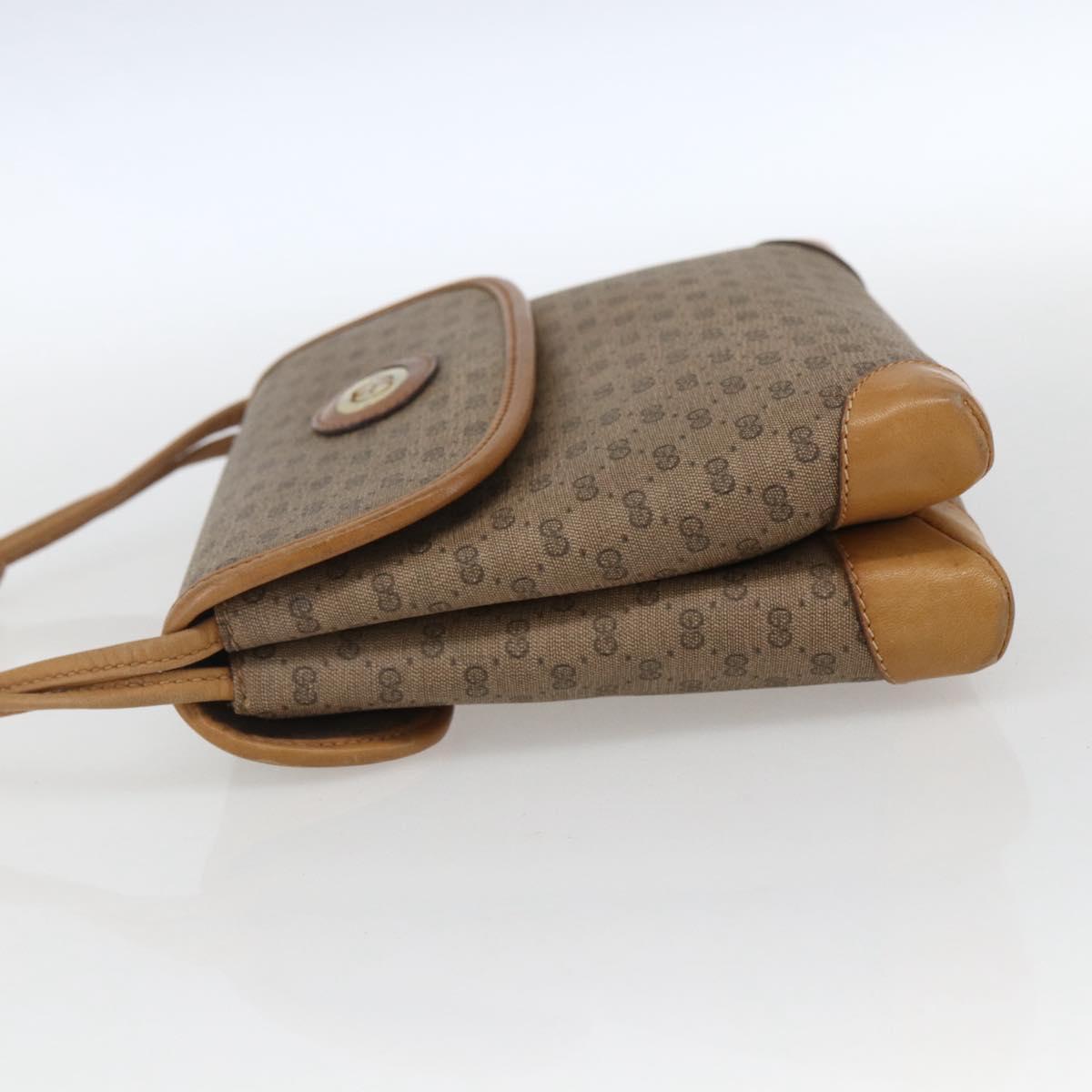GUCCI Micro GG Supreme Shoulder Bag PVC Beige Gold 14 007 5548 Auth ka2039