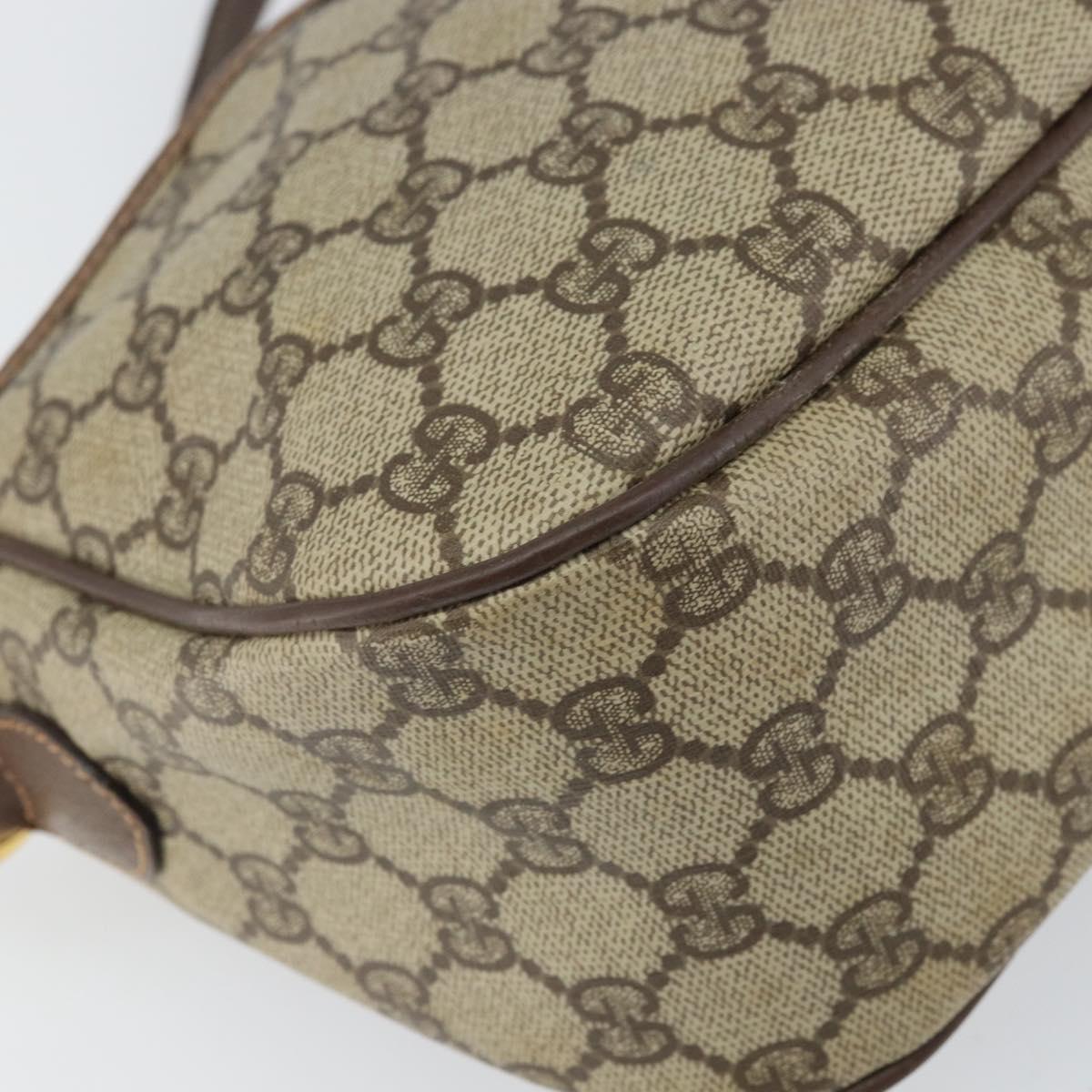 GUCCI GG Supreme Web Sherry Line Bag PVC Beige Gold 89 02 077 Auth ka2041