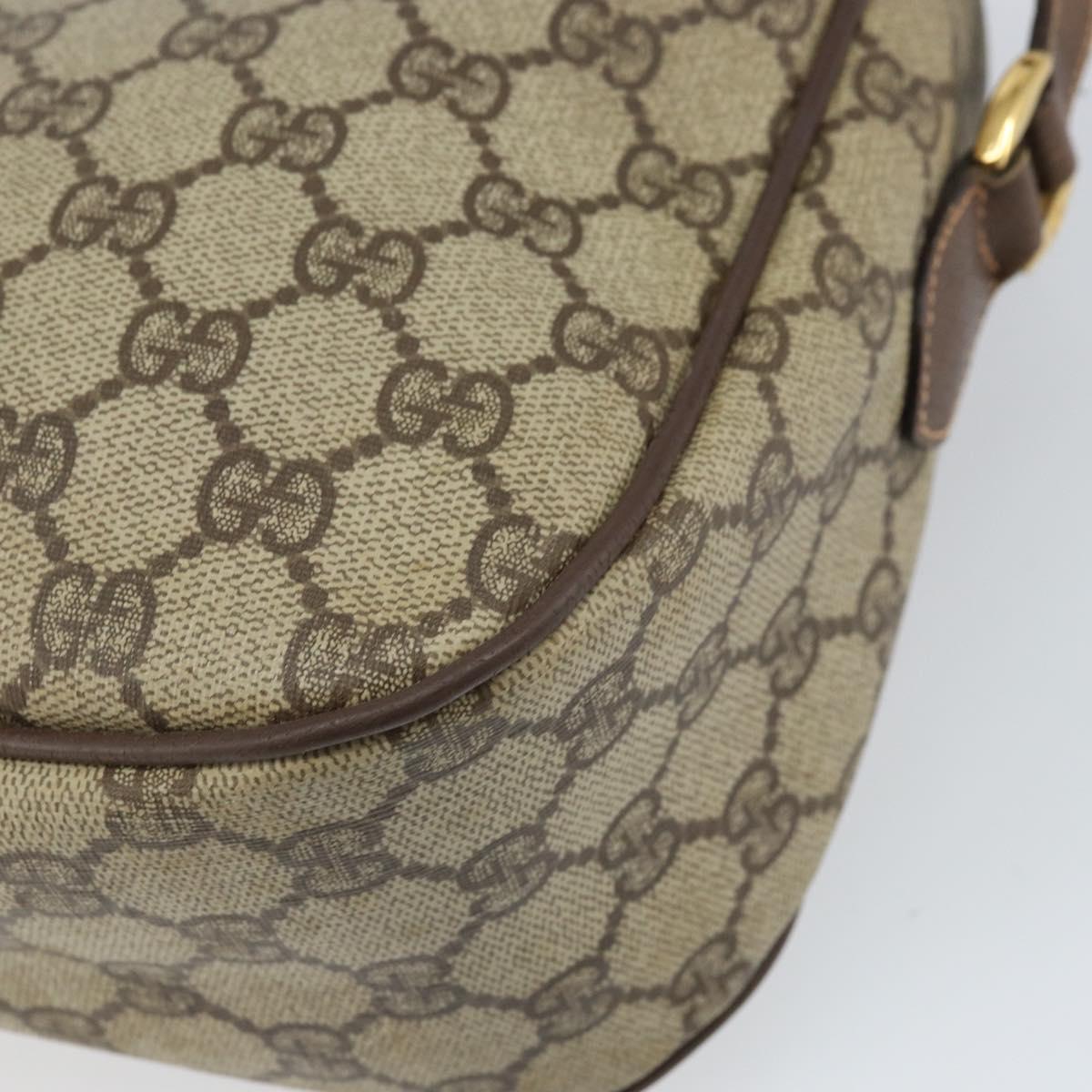 GUCCI GG Supreme Web Sherry Line Bag PVC Beige Gold 89 02 077 Auth ka2041