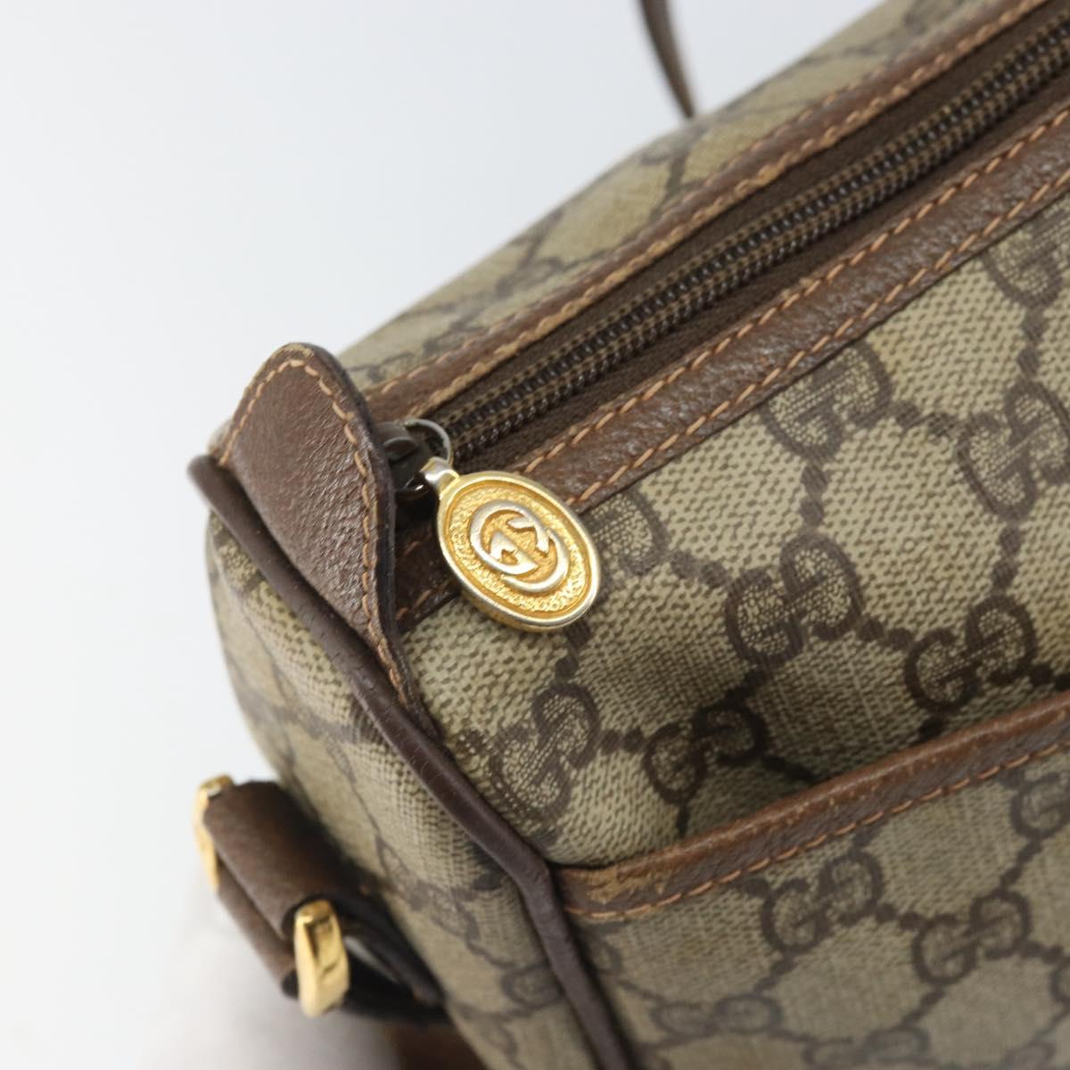 GUCCI GG Supreme Web Sherry Line Bag PVC Beige Gold 89 02 077 Auth ka2041