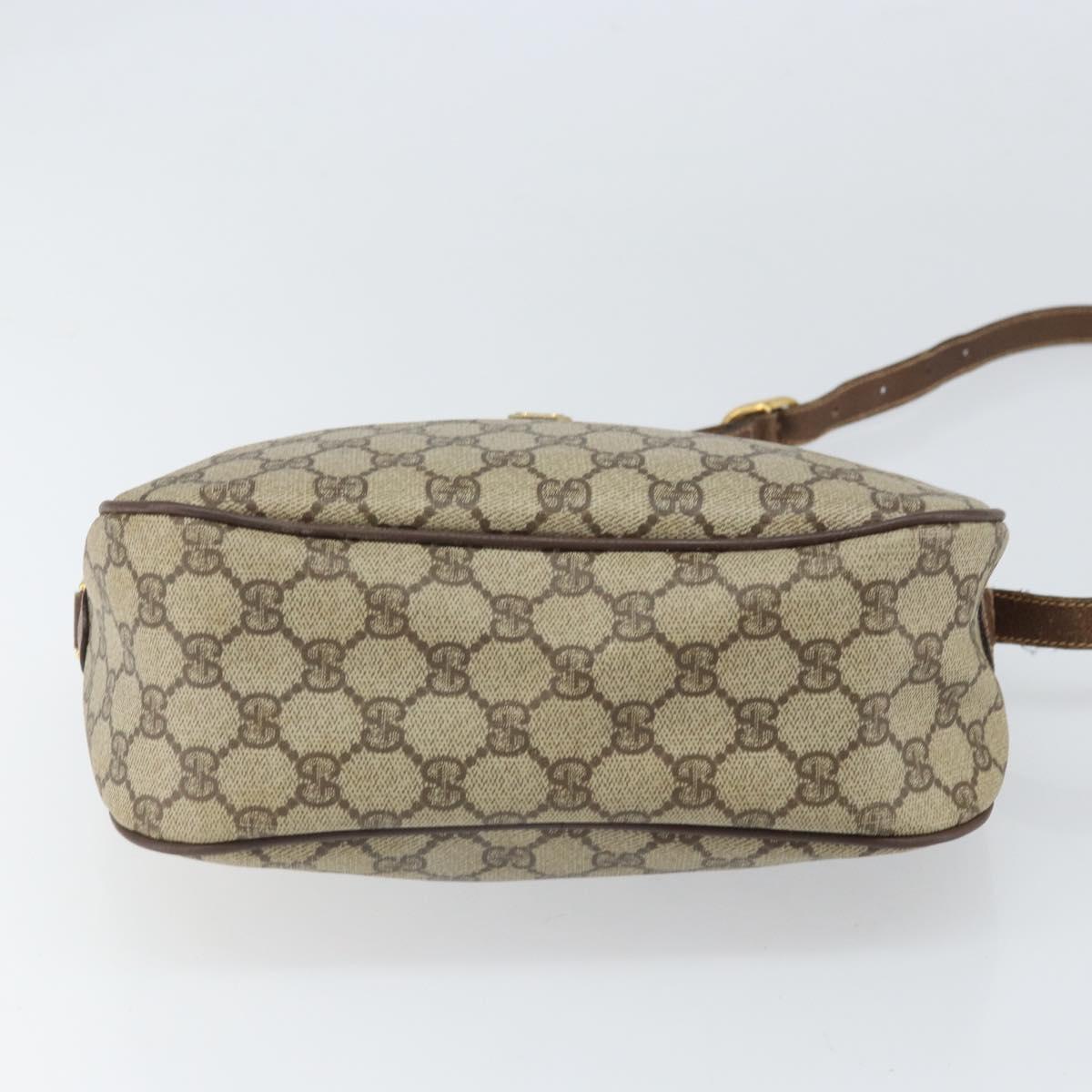 GUCCI GG Supreme Web Sherry Line Bag PVC Beige Gold 89 02 077 Auth ka2041