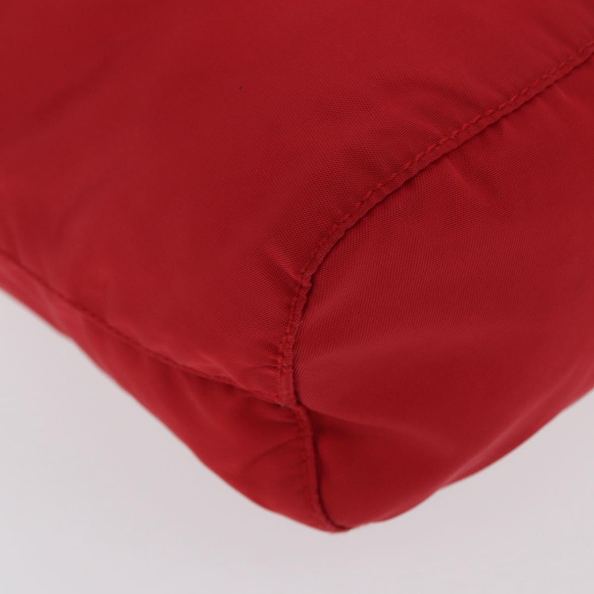 PRADA Drawstring Pouch Nylon Red Auth ka2042