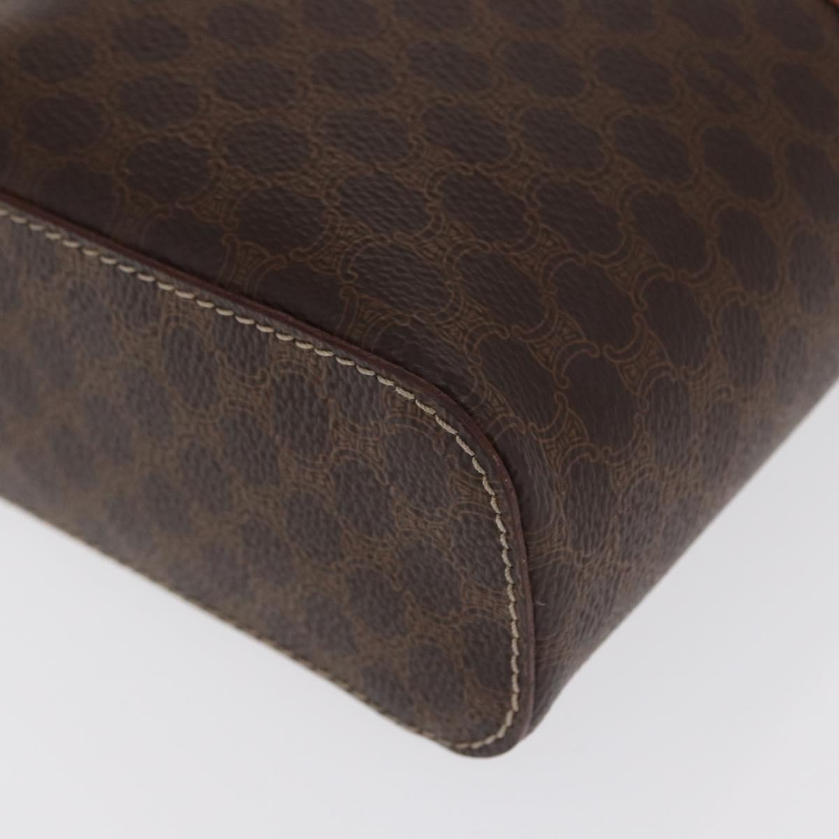 CELINE Macadam Canvas Hand Bag PVC Leather Brown Gold Auth ka2043