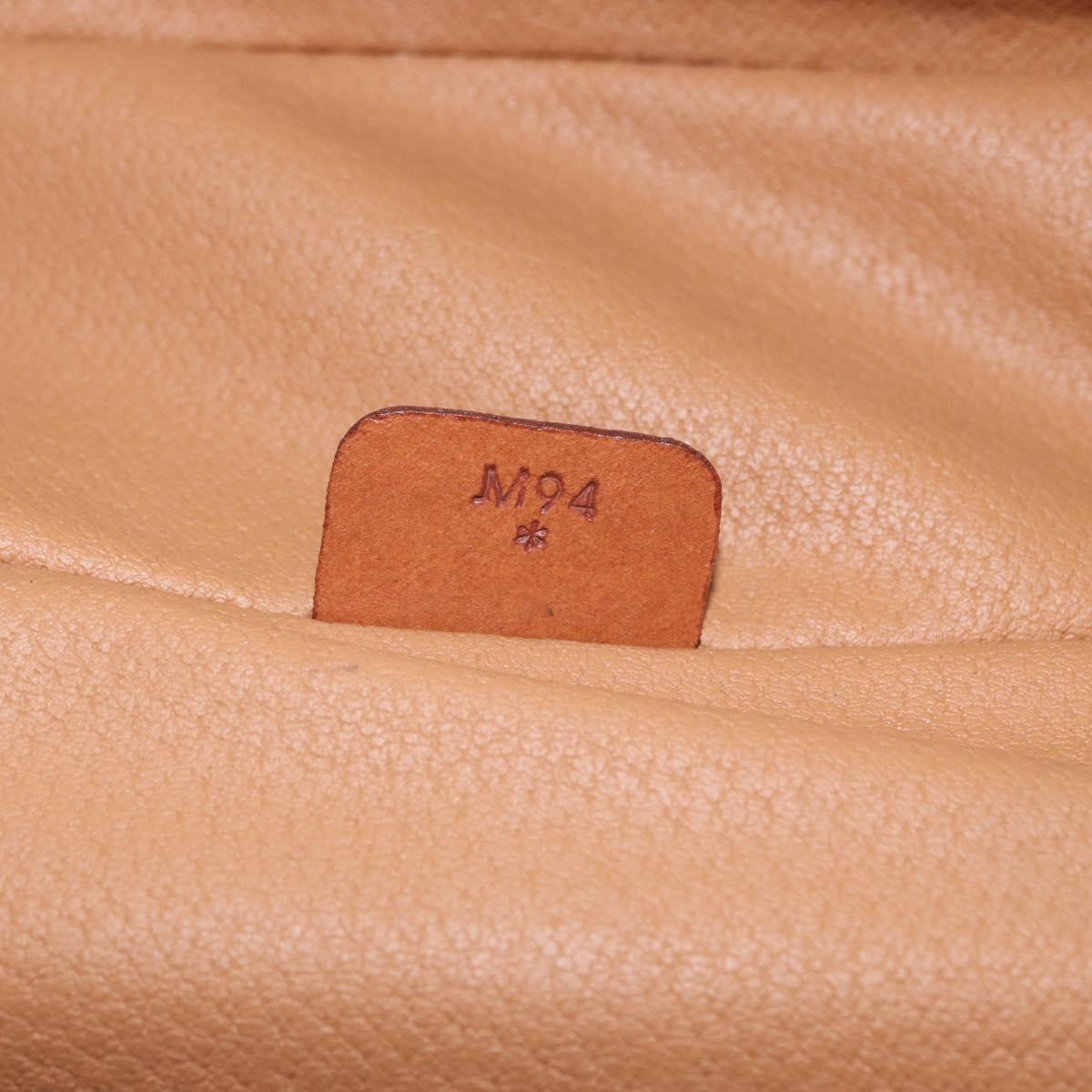 CELINE Macadam Canvas Hand Bag PVC Leather Brown Gold Auth ka2043