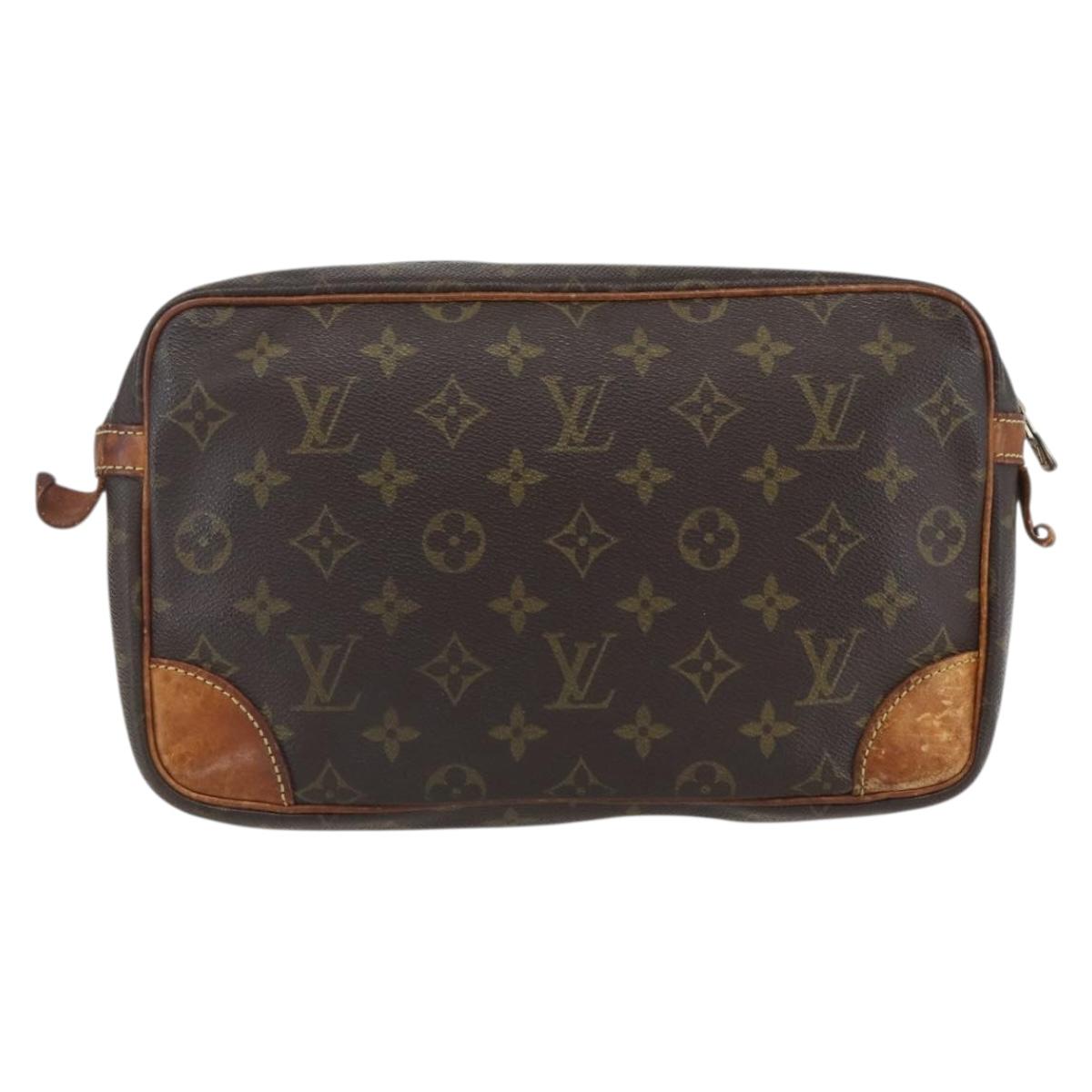 LOUIS VUITTON Monogram Compiegne 28 Clutch Bag M51845 LV Auth ka2050