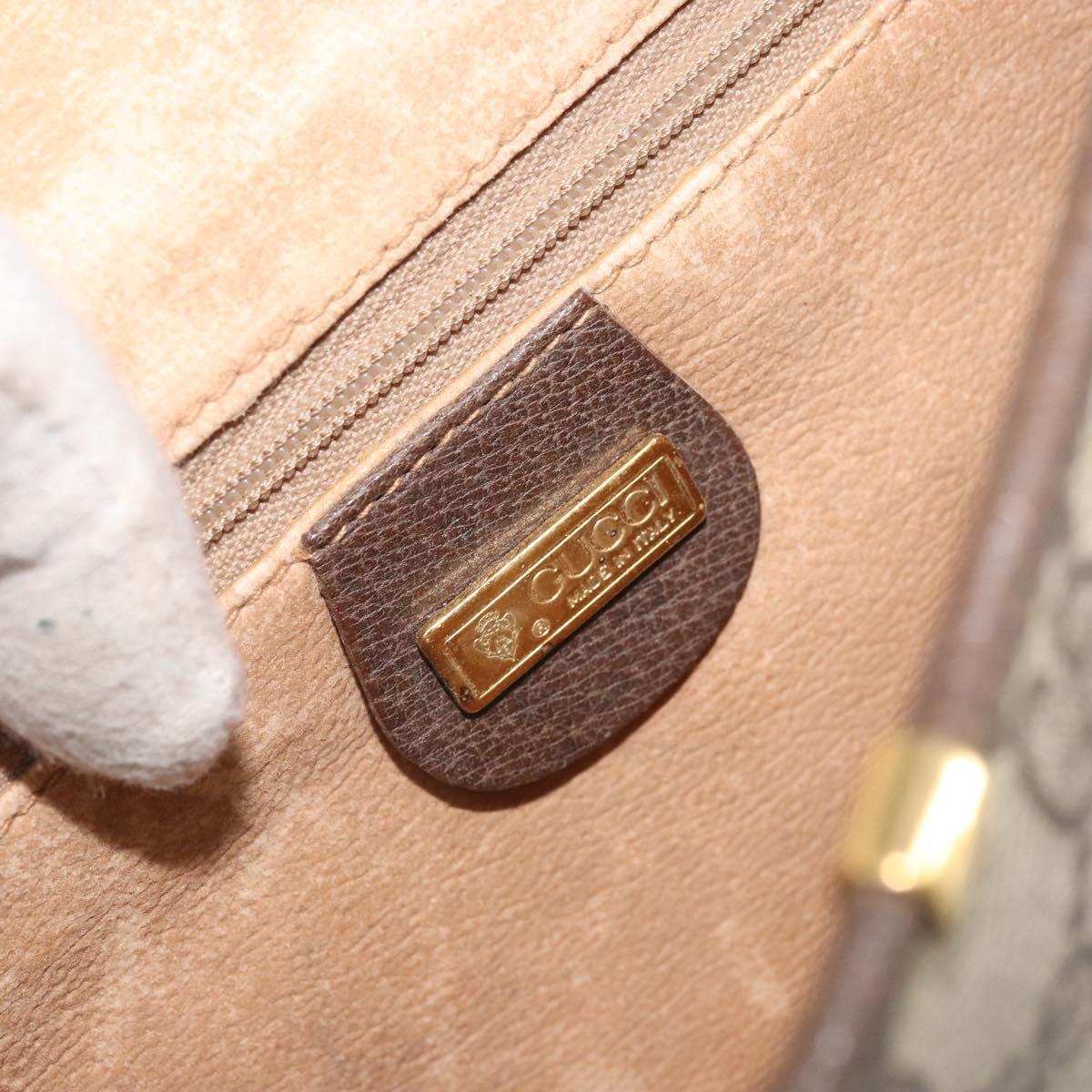 GUCCI GG Supreme Shoulder Bag PVC Beige Gold Auth ka2051