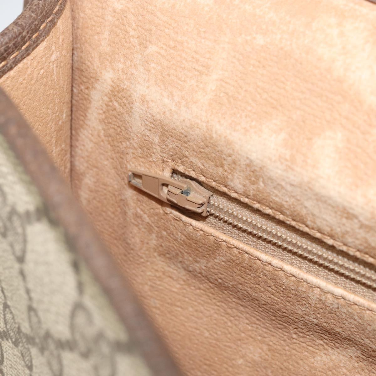 GUCCI GG Supreme Shoulder Bag PVC Beige Gold Auth ka2051