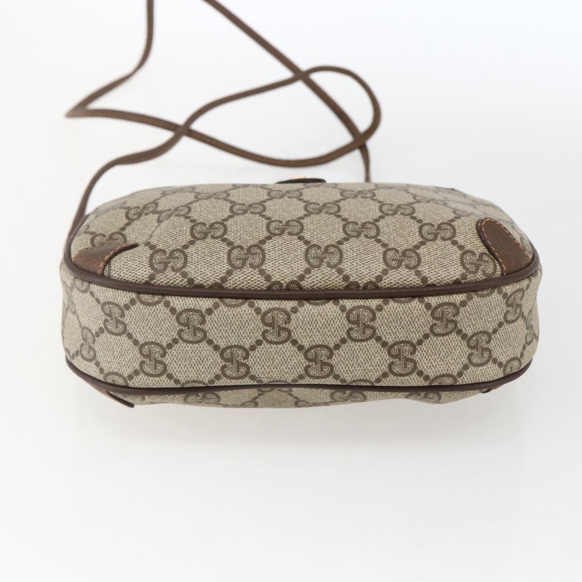 GUCCI GG Supreme Web Sherry Line Bag PVC Beige Gold 89 02 066 Auth ka2054