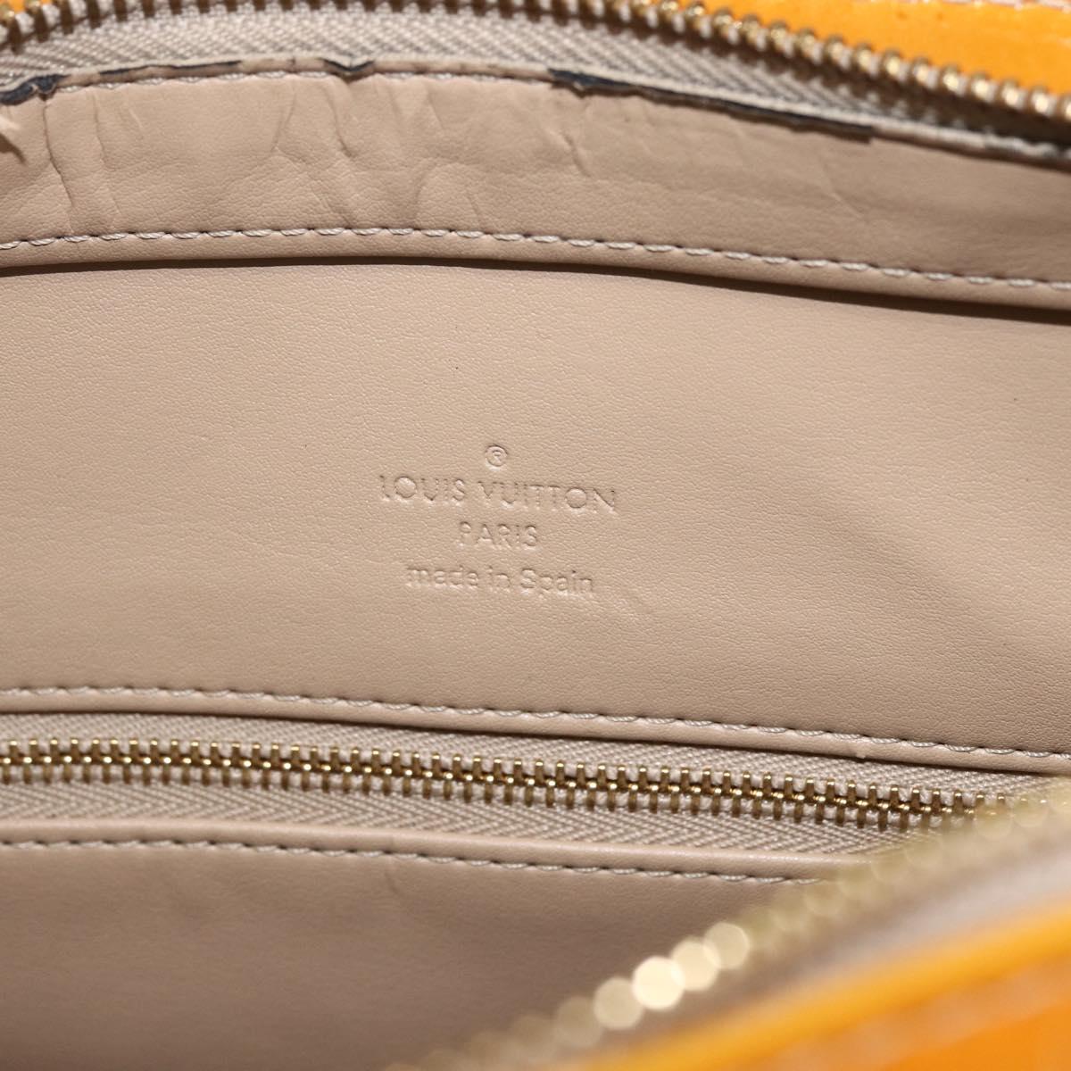 LOUIS VUITTON Monogram Vernis Houston Hand Bag Jaune M91121 LV Auth ka2056