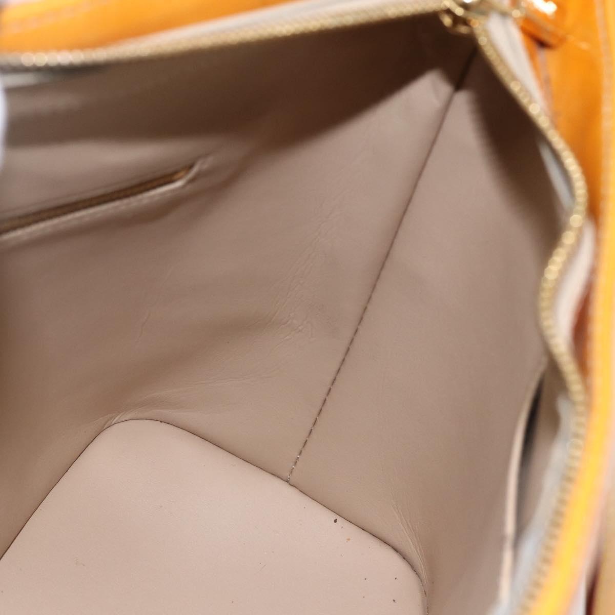 LOUIS VUITTON Monogram Vernis Houston Hand Bag Jaune M91121 LV Auth ka2056