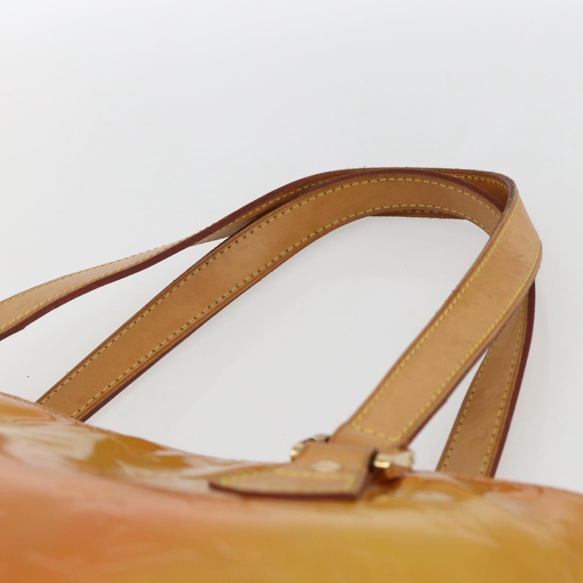 LOUIS VUITTON Monogram Vernis Houston Hand Bag Jaune M91121 LV Auth ka2056