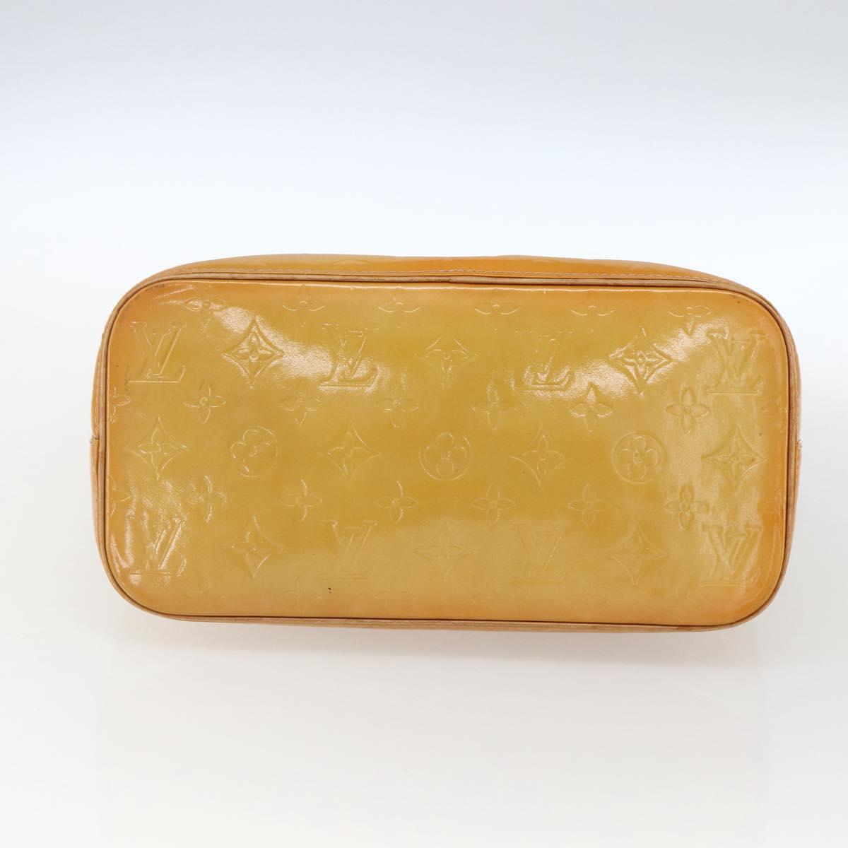 LOUIS VUITTON Monogram Vernis Houston Hand Bag Jaune M91121 LV Auth ka2056
