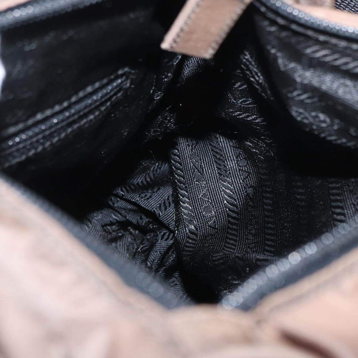 PRADA Shoulder Bag Nylon Brown Silver Auth ka2057
