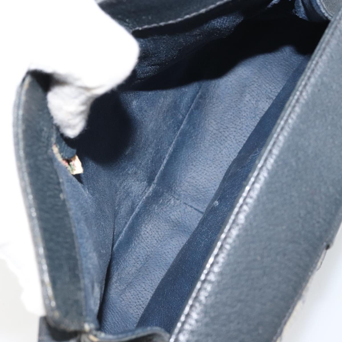 GUCCI GG Supreme Sherry Line Shoulder Bag PVC Navy Gold 116 02 024 Auth ka2058