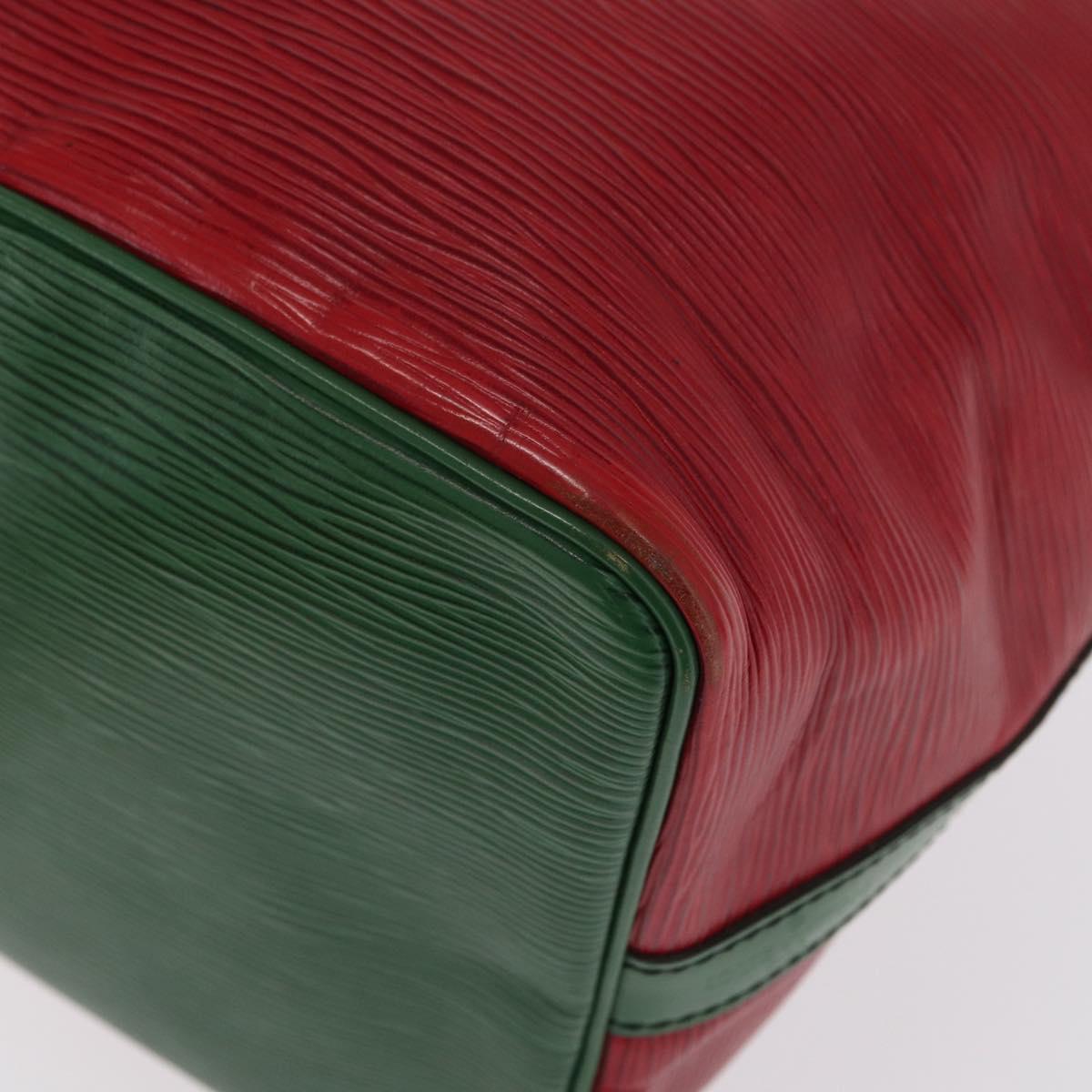 LOUIS VUITTON Epi Petit Noe Shoulder Bag Bicolor Green Red LV Auth ka2062