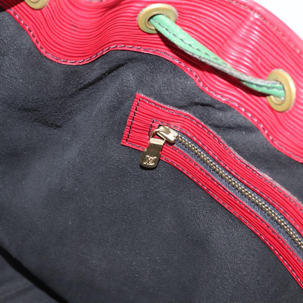 LOUIS VUITTON Epi Petit Noe Shoulder Bag Bicolor Green Red LV Auth ka2062