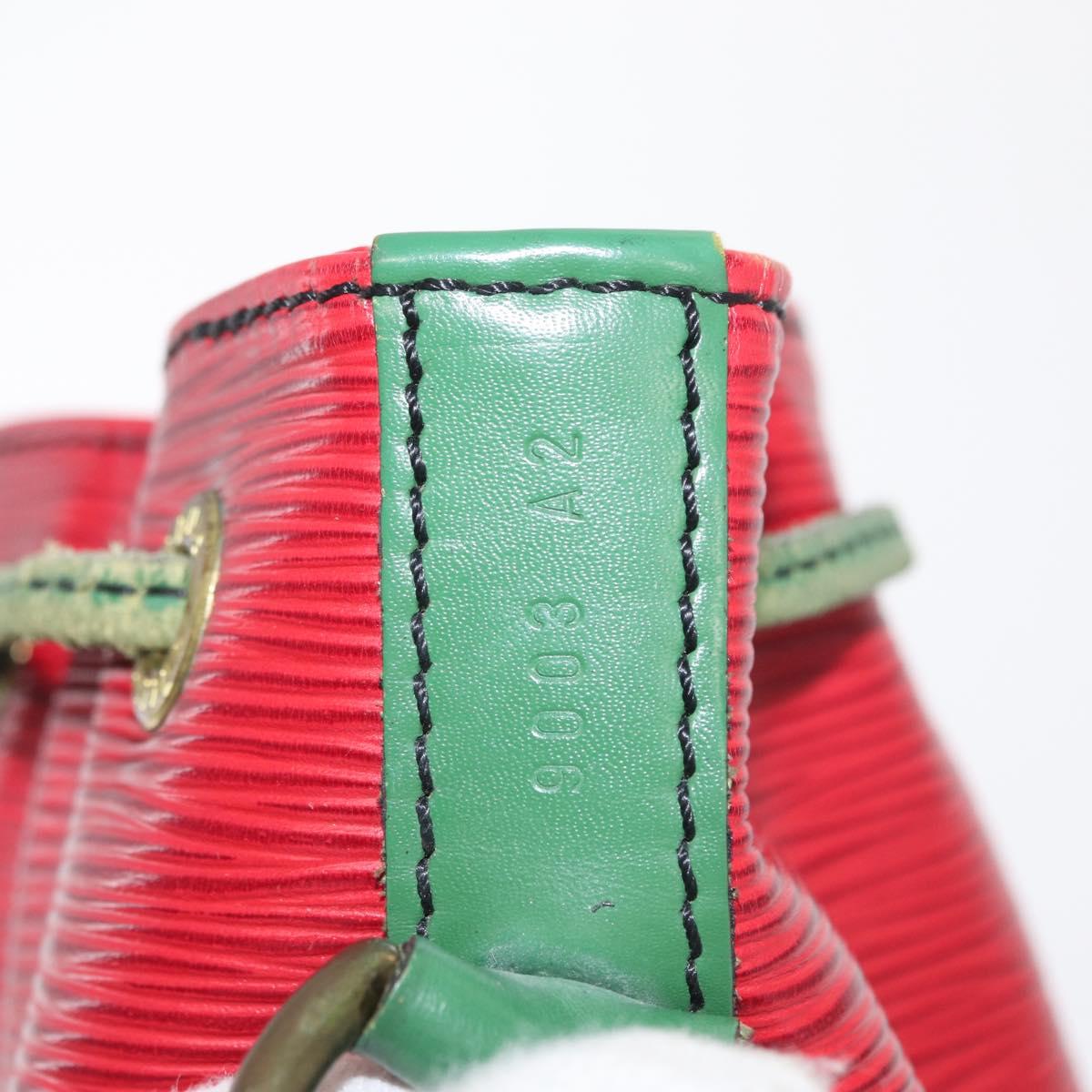 LOUIS VUITTON Epi Petit Noe Shoulder Bag Bicolor Green Red LV Auth ka2062