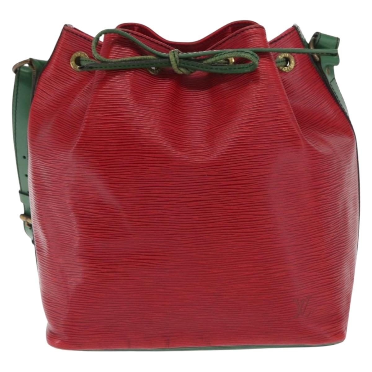 LOUIS VUITTON Epi Petit Noe Shoulder Bag Bicolor Green Red LV Auth ka2062