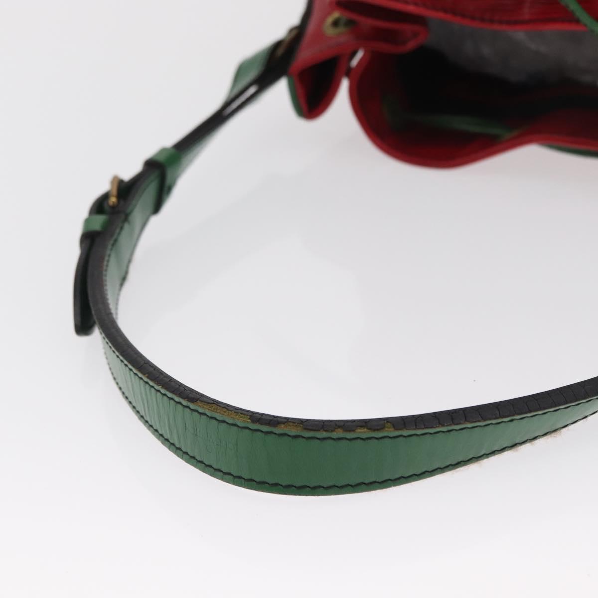 LOUIS VUITTON Epi Petit Noe Shoulder Bag Bicolor Green Red LV Auth ka2062