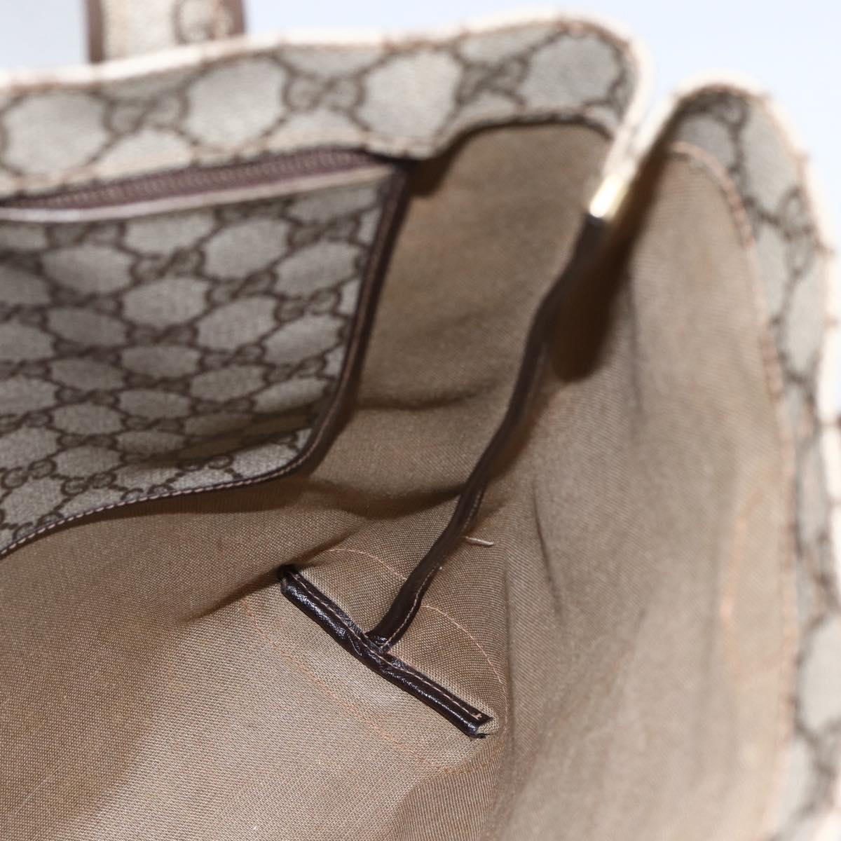 GUCCI GG Supreme Tote Bag PVC Beige Gold 002 103 1301 Auth ka2063