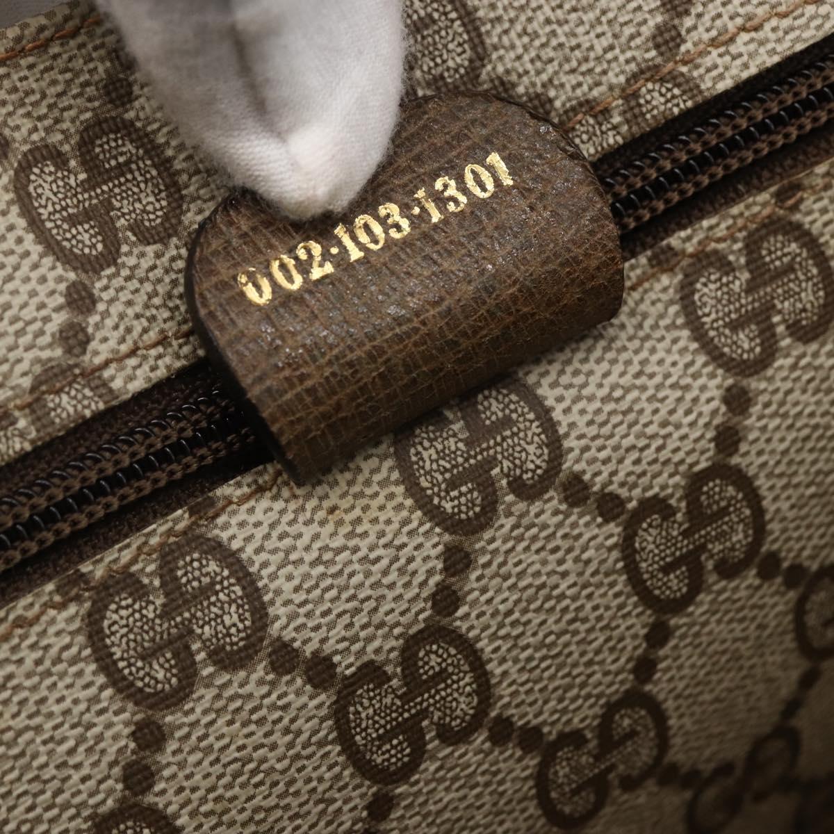 GUCCI GG Supreme Tote Bag PVC Beige Gold 002 103 1301 Auth ka2063