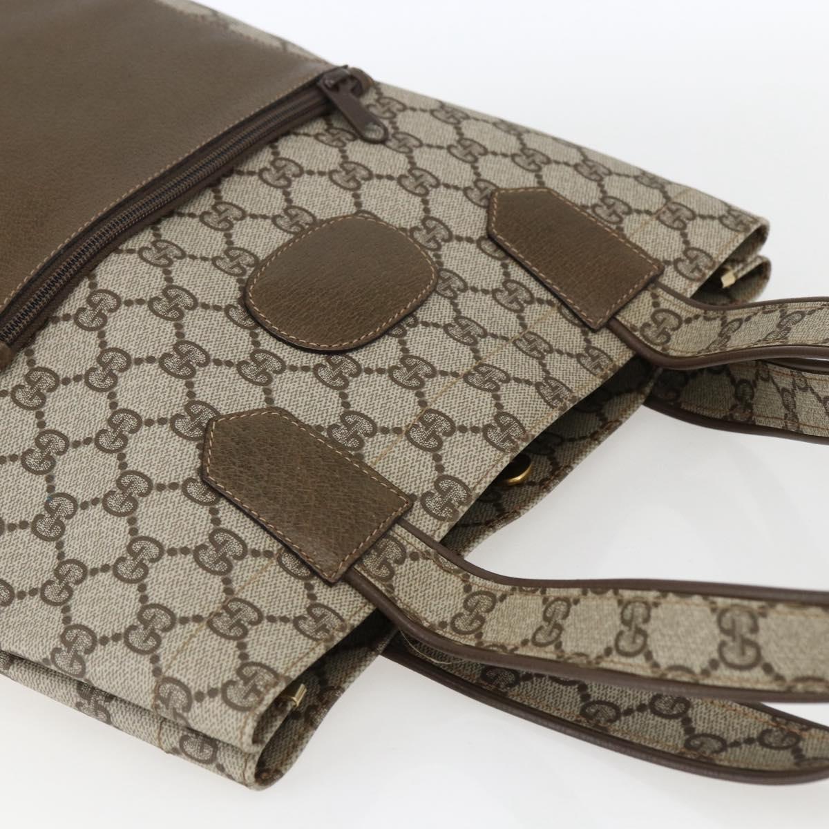 GUCCI GG Supreme Tote Bag PVC Beige Gold 002 103 1301 Auth ka2063