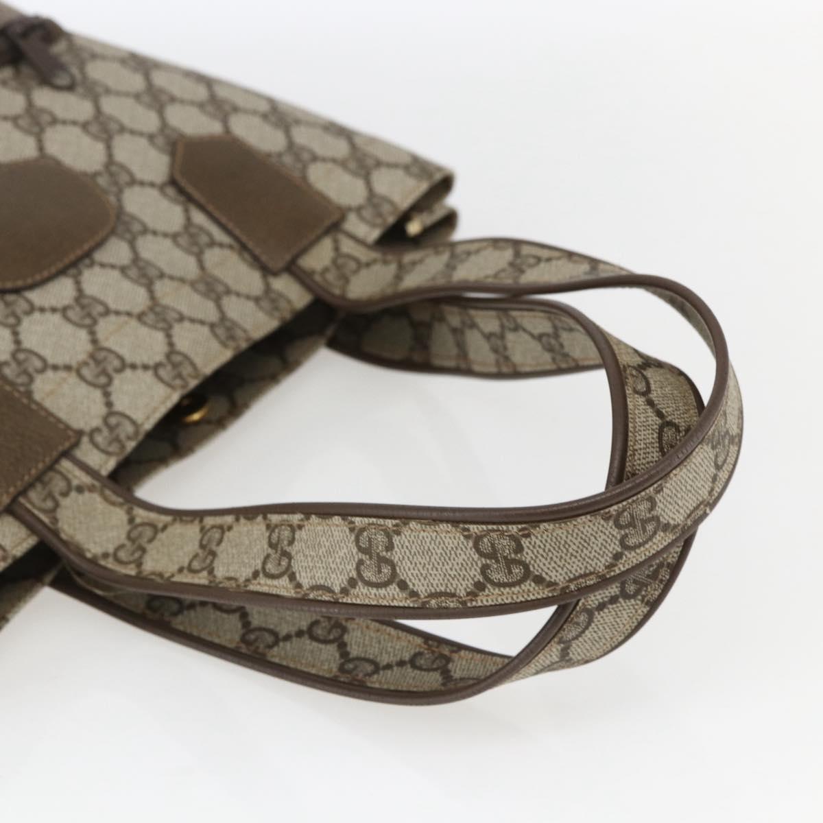 GUCCI GG Supreme Tote Bag PVC Beige Gold 002 103 1301 Auth ka2063