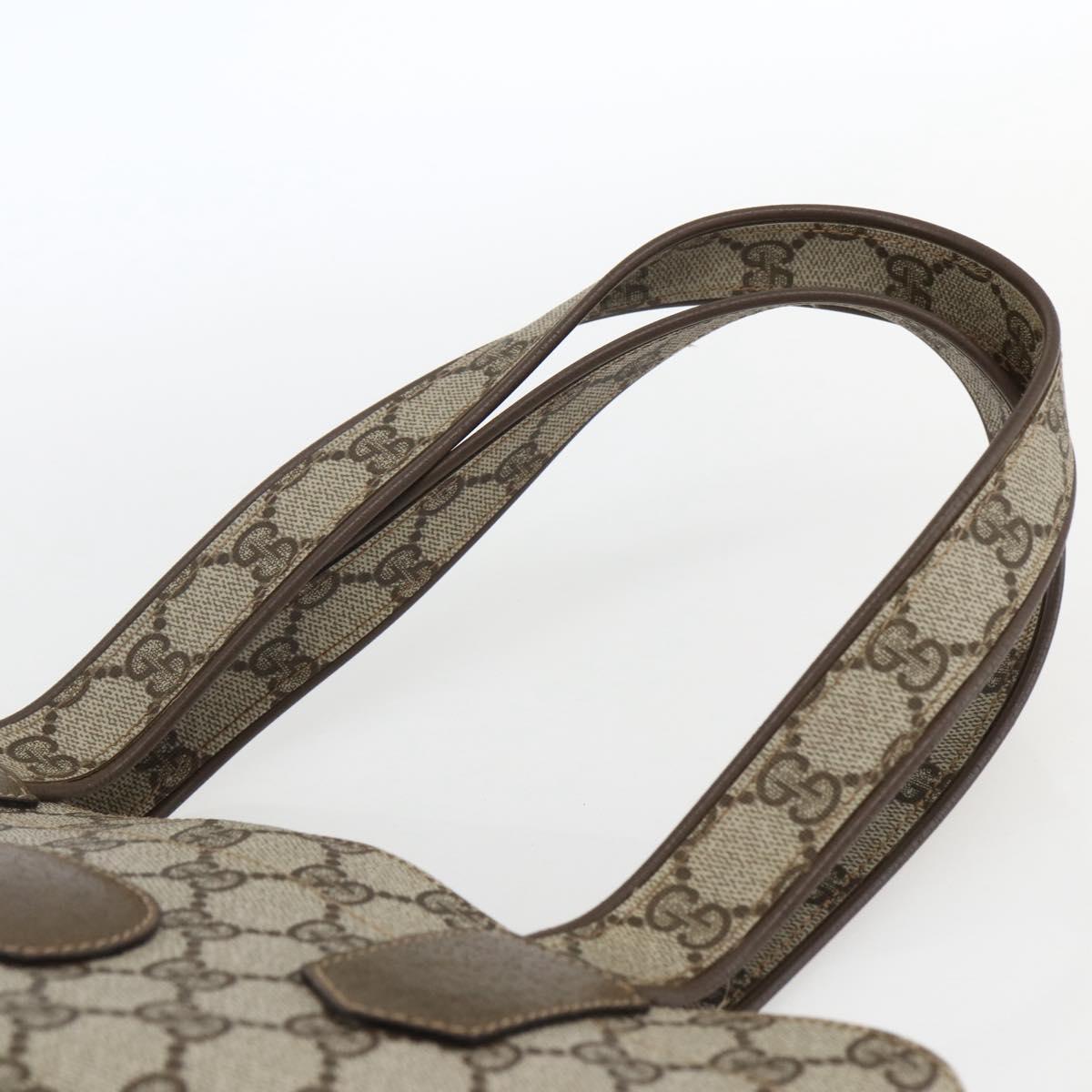 GUCCI GG Supreme Tote Bag PVC Beige Gold 002 103 1301 Auth ka2063