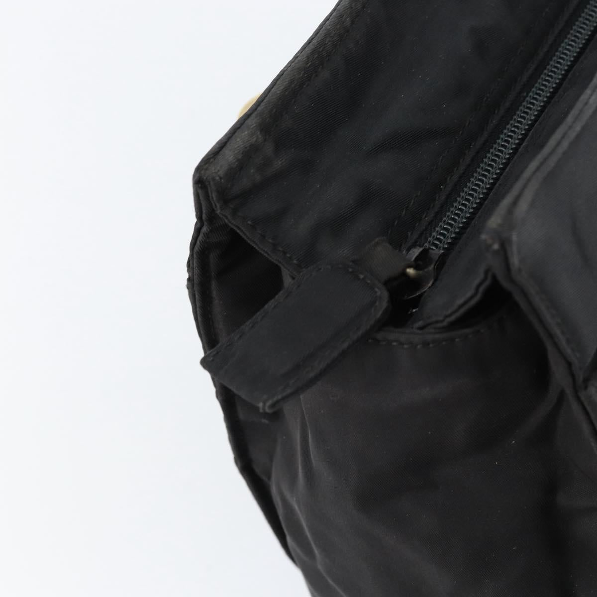 PRADA Chain Hand Bag Nylon Black Silver Auth ka207