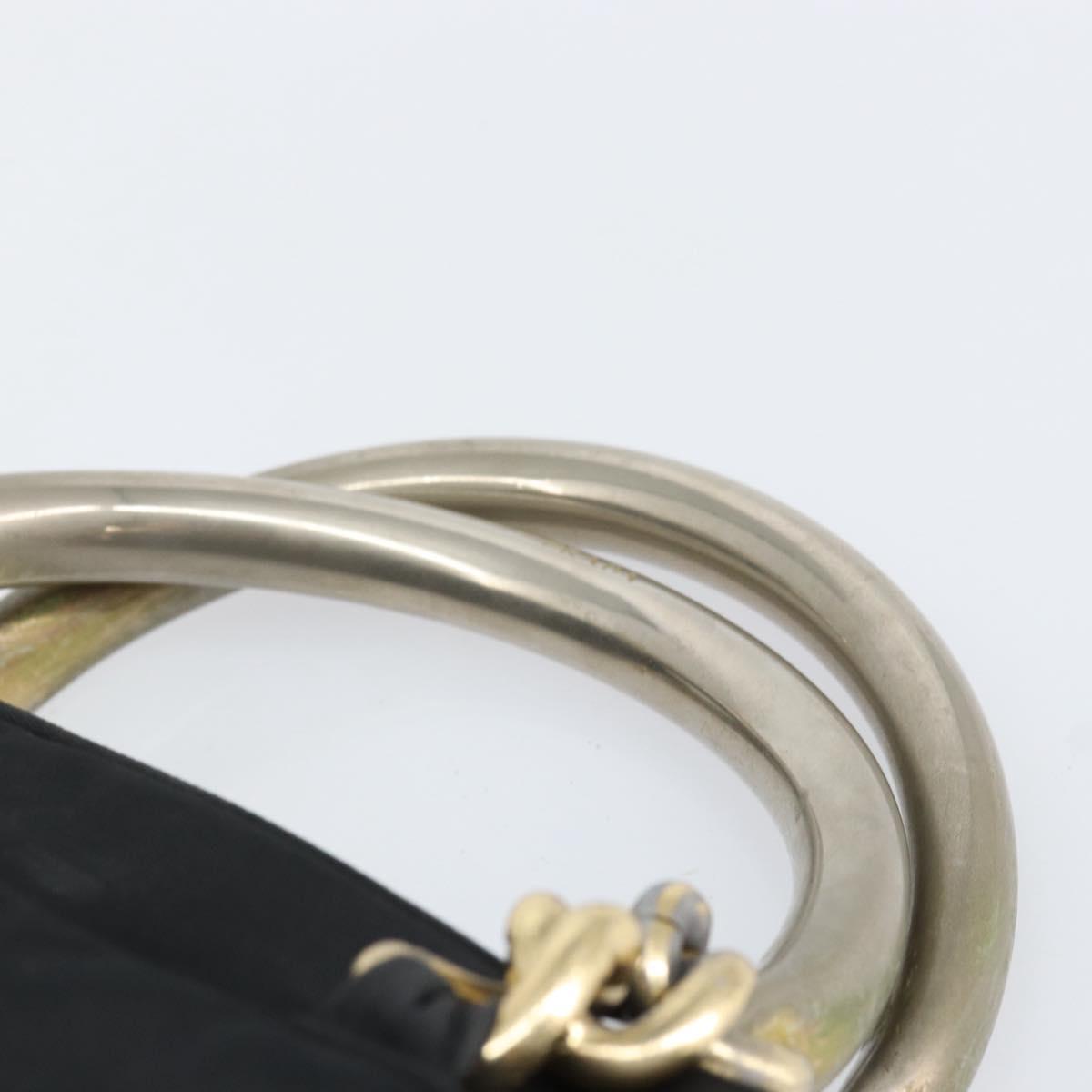 PRADA Chain Hand Bag Nylon Black Silver Auth ka207