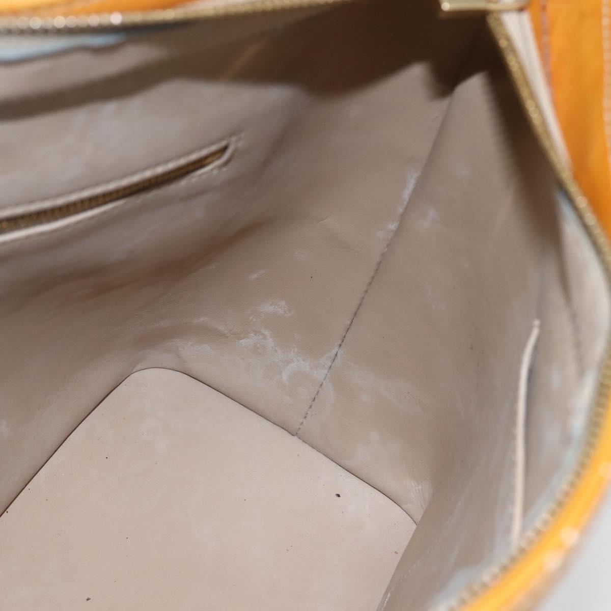 LOUIS VUITTON Monogram Vernis Houston Hand Bag Jaune M91121 LV Auth ka2072