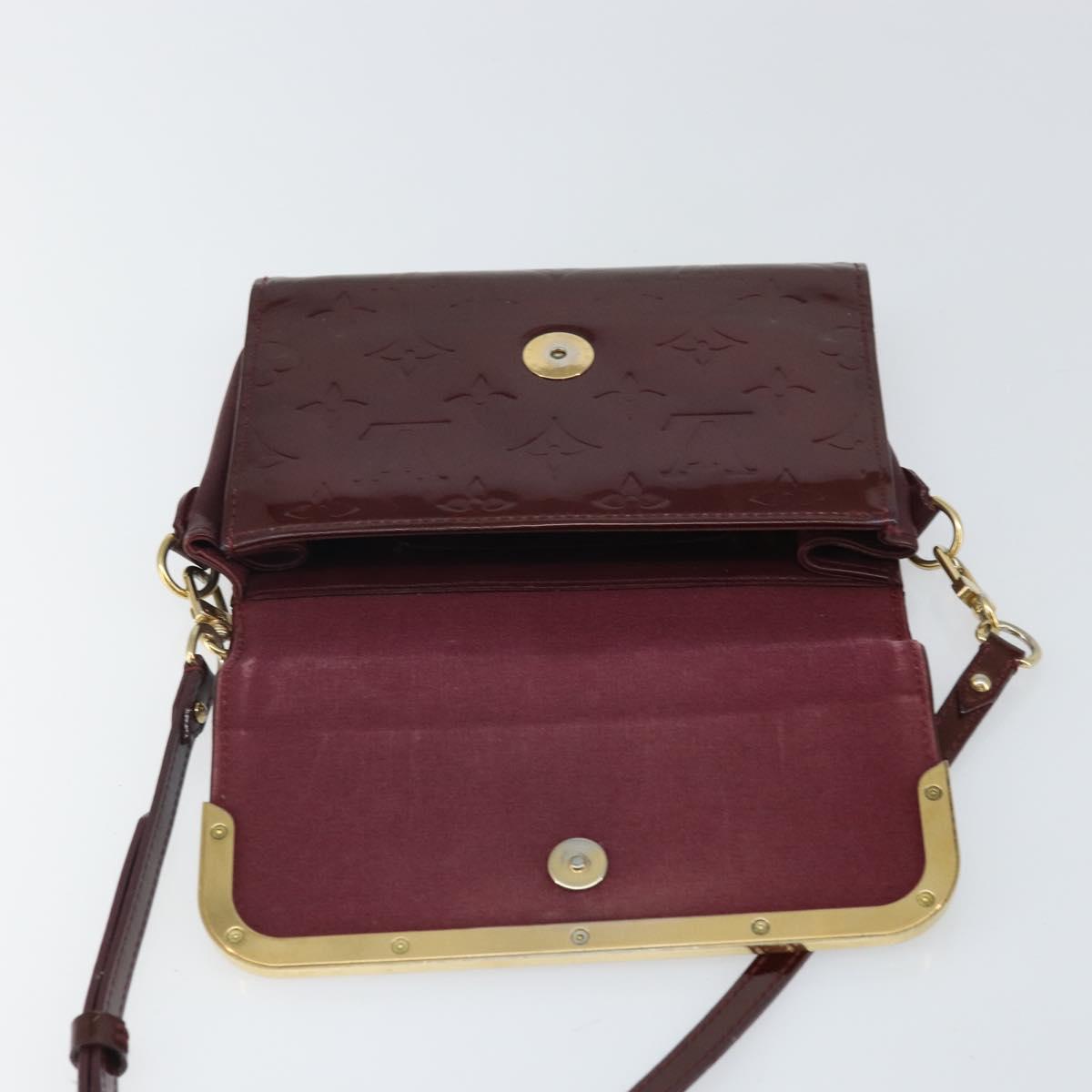 LOUIS VUITTON Monogram Vernis Rossmore PM Bag Rouge Favist M91547 LV Auth ka2074
