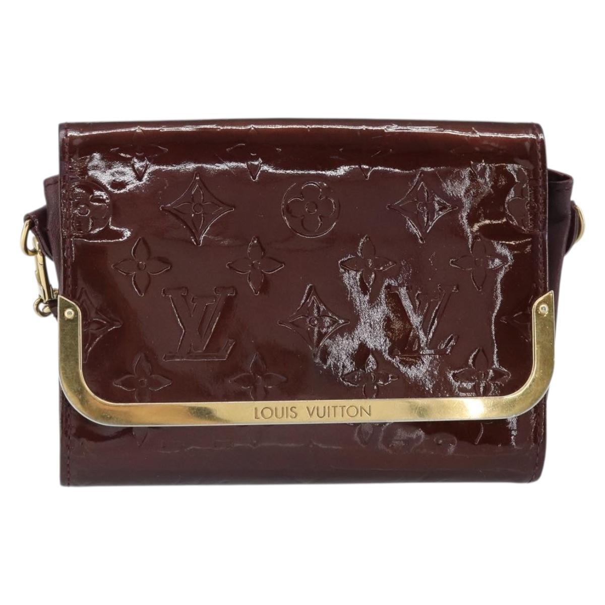 LOUIS VUITTON Monogram Vernis Rossmore PM Bag Rouge Favist M91547 LV Auth ka2074