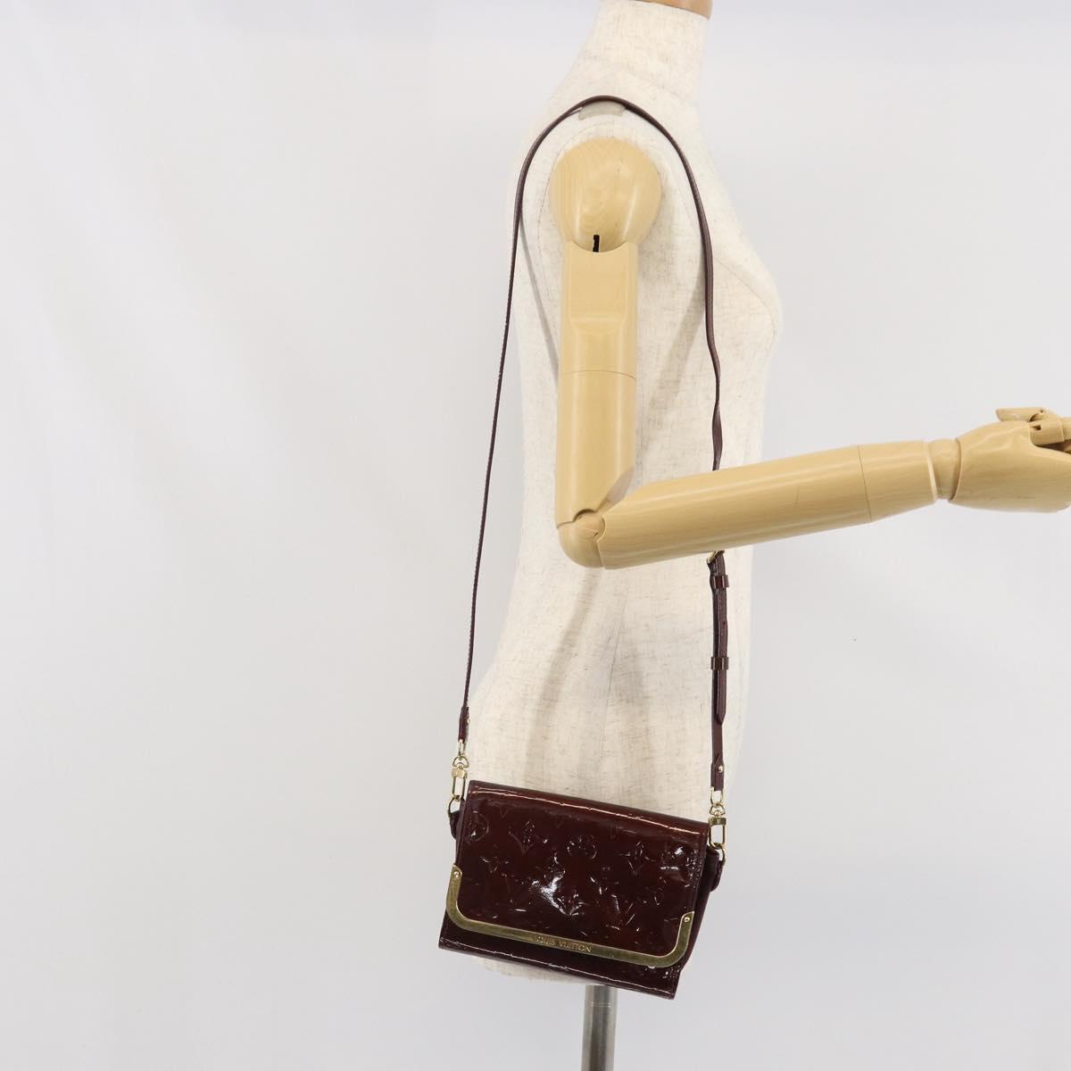 LOUIS VUITTON Monogram Vernis Rossmore PM Bag Rouge Favist M91547 LV Auth ka2074