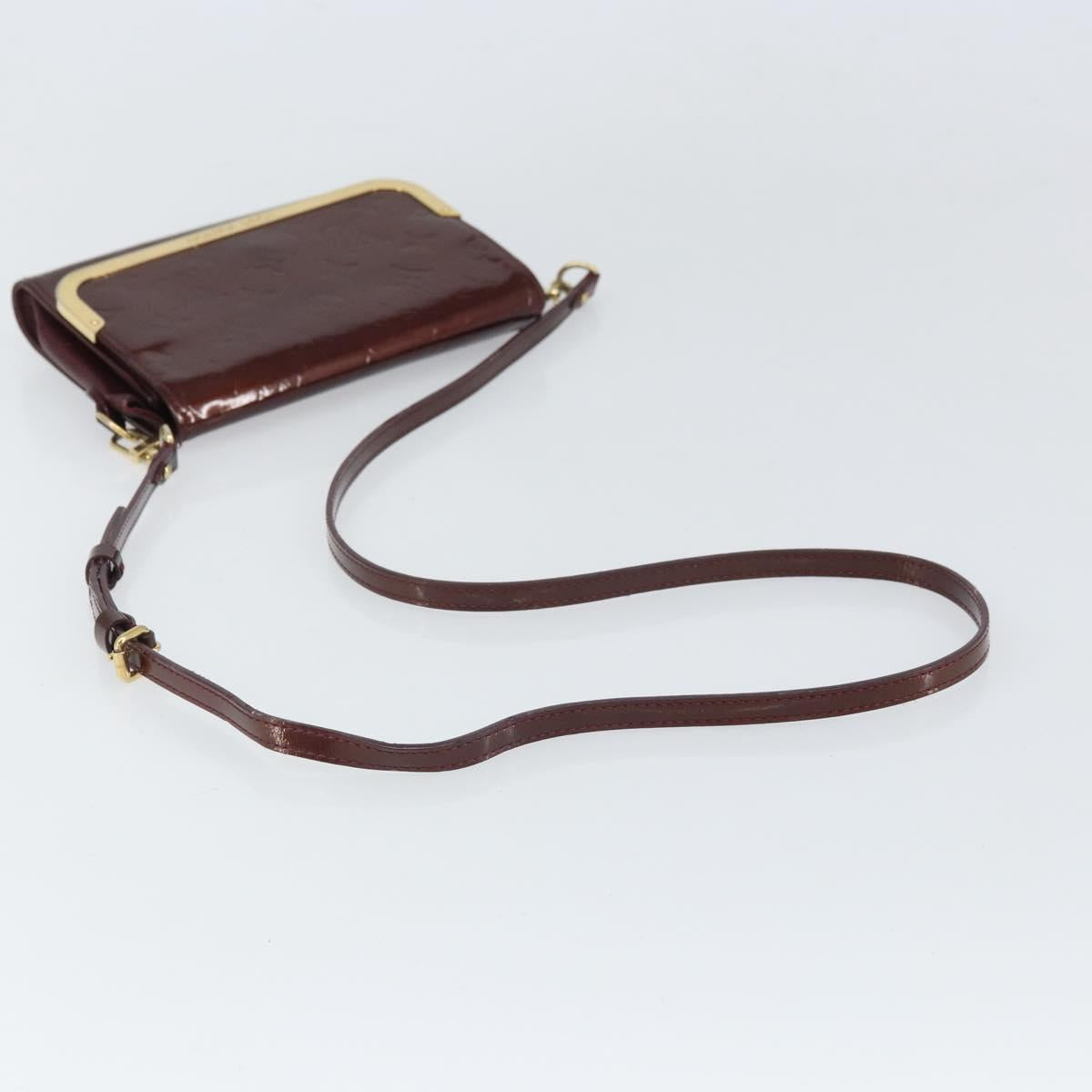 LOUIS VUITTON Monogram Vernis Rossmore PM Bag Rouge Favist M91547 LV Auth ka2074